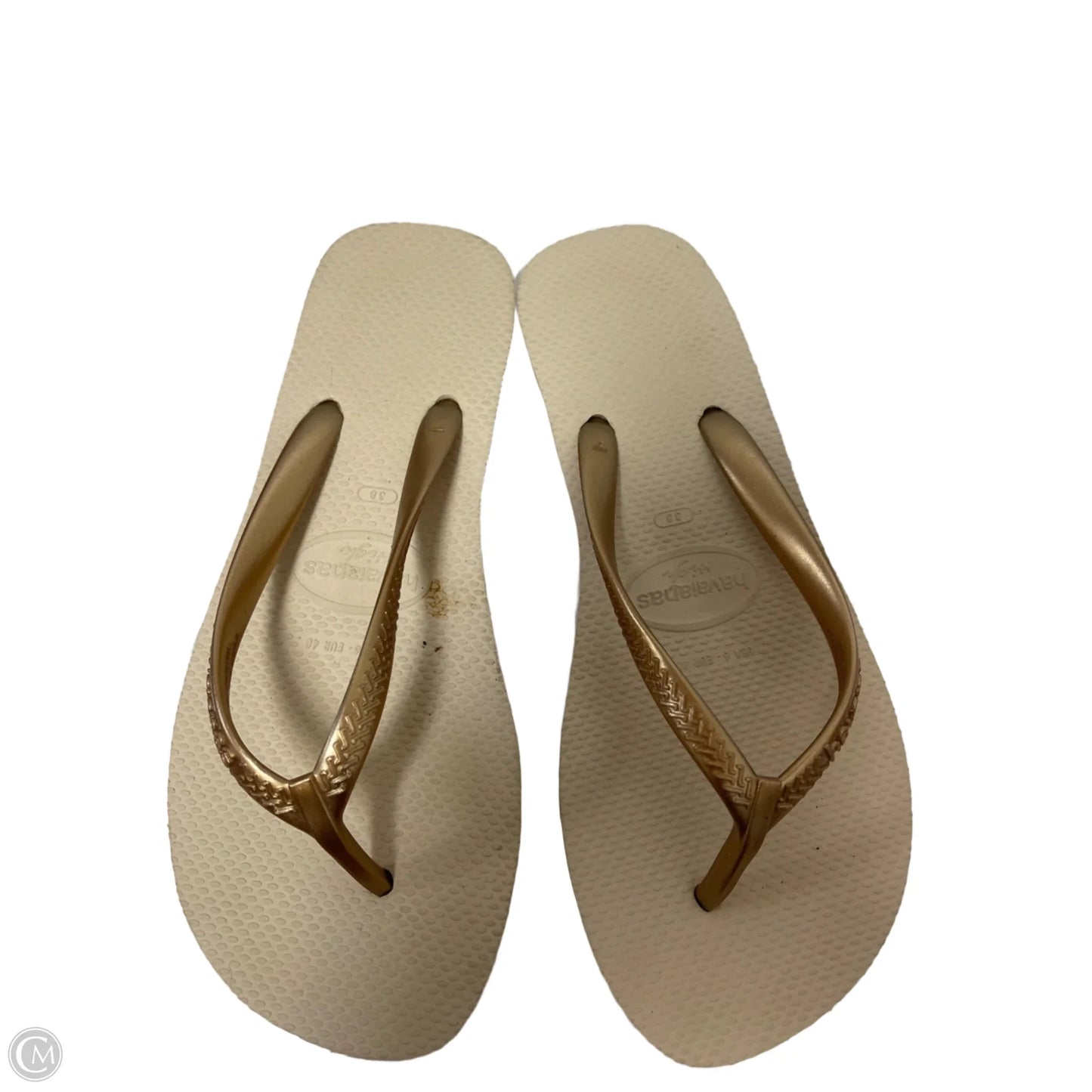Sandals Flip Flops By Havaianas In Gold, Size: 7.5