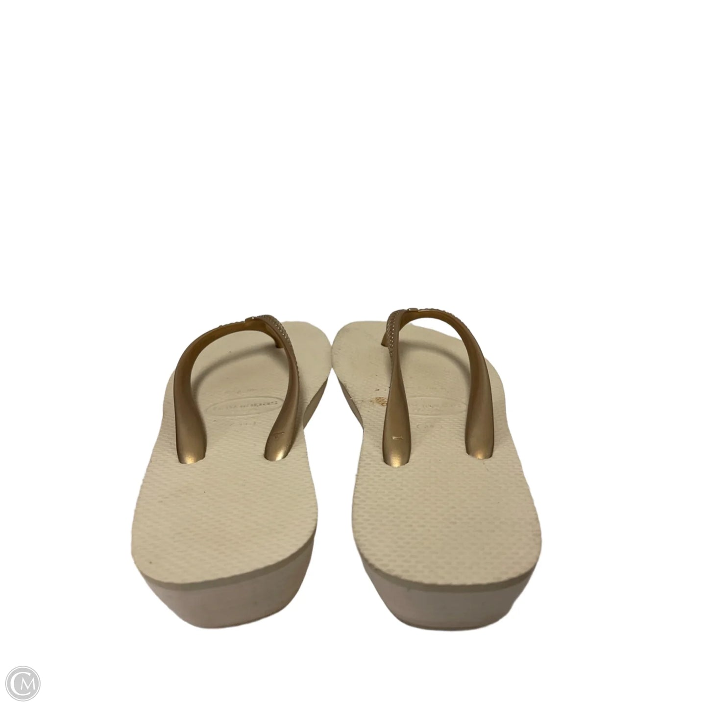 Sandals Flip Flops By Havaianas In Gold, Size: 7.5