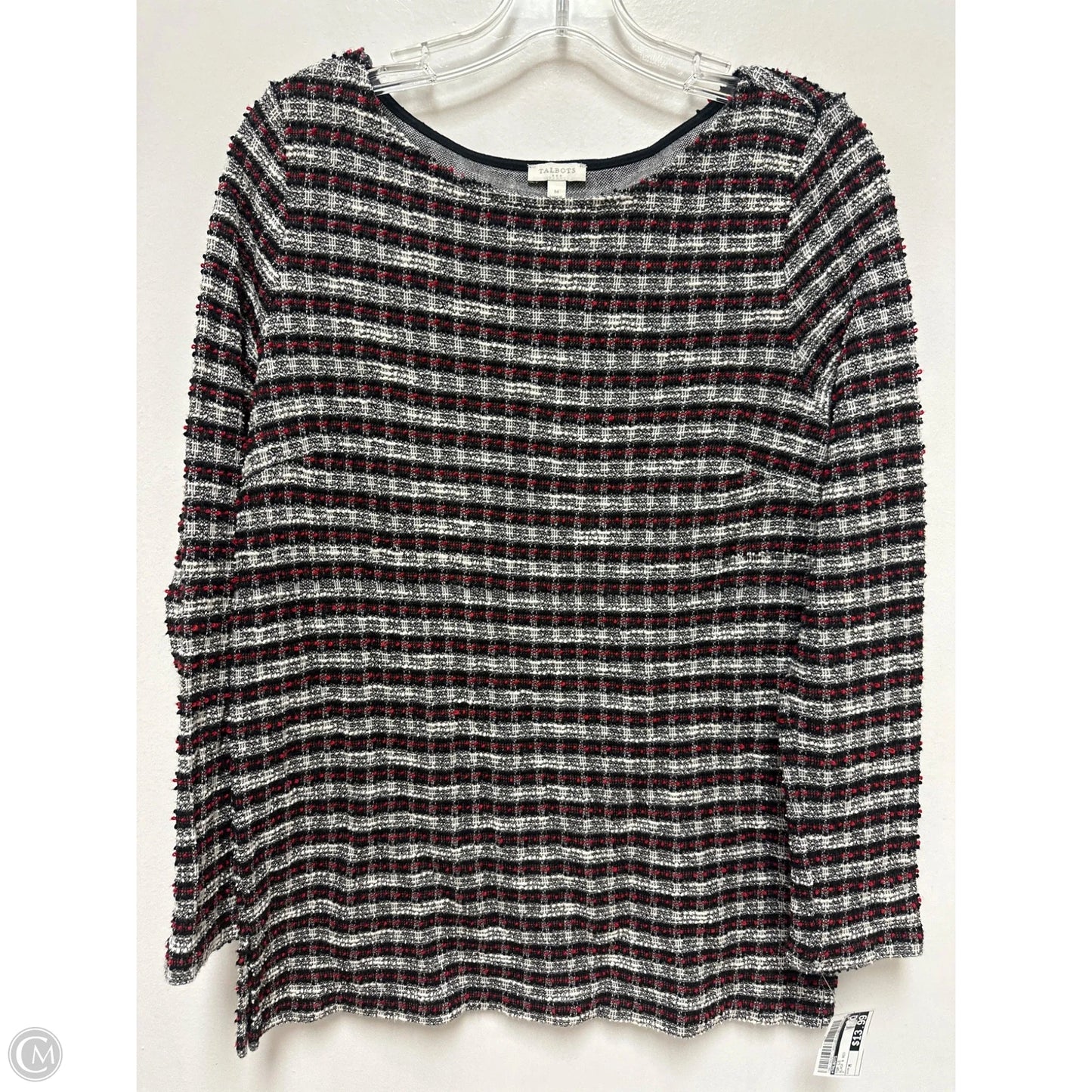 Top Long Sleeve By Talbots In Black & Red, Size: M