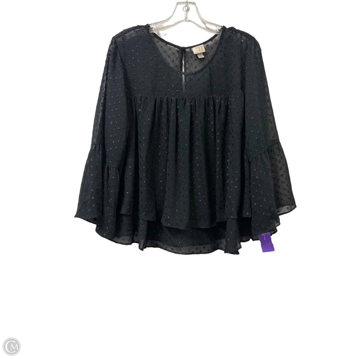 Top Long Sleeve By A New Day In Black, Size: L