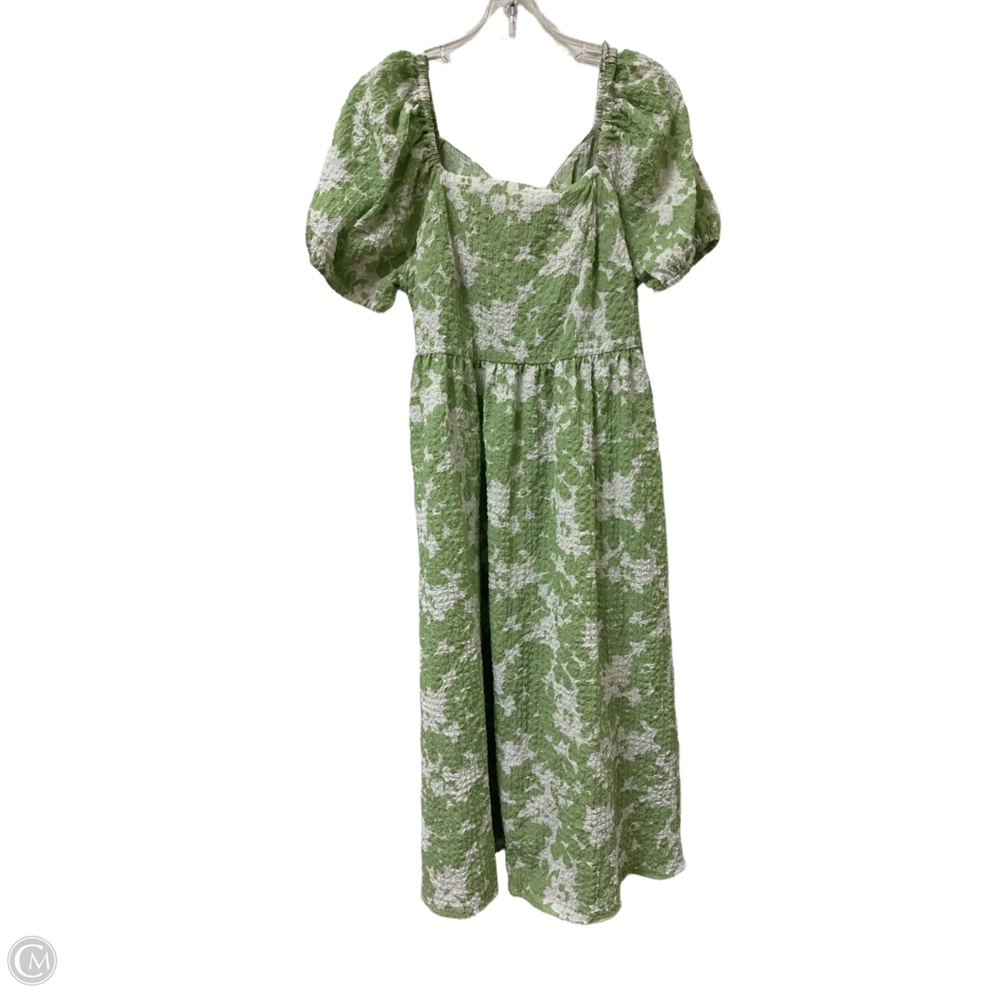 Dress Casual Maxi By Time And Tru In Green & White, Size: M
