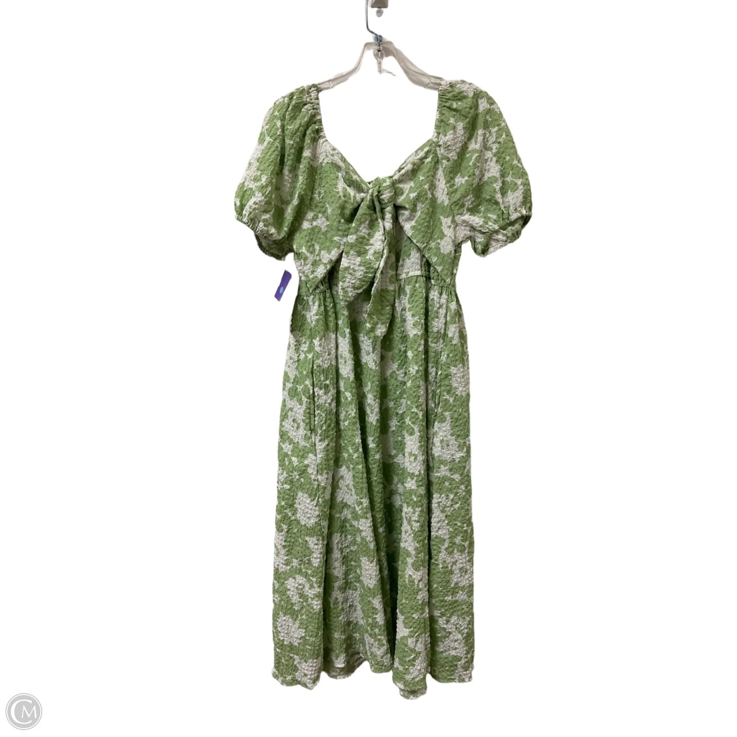 Dress Casual Maxi By Time And Tru In Green & White, Size: M