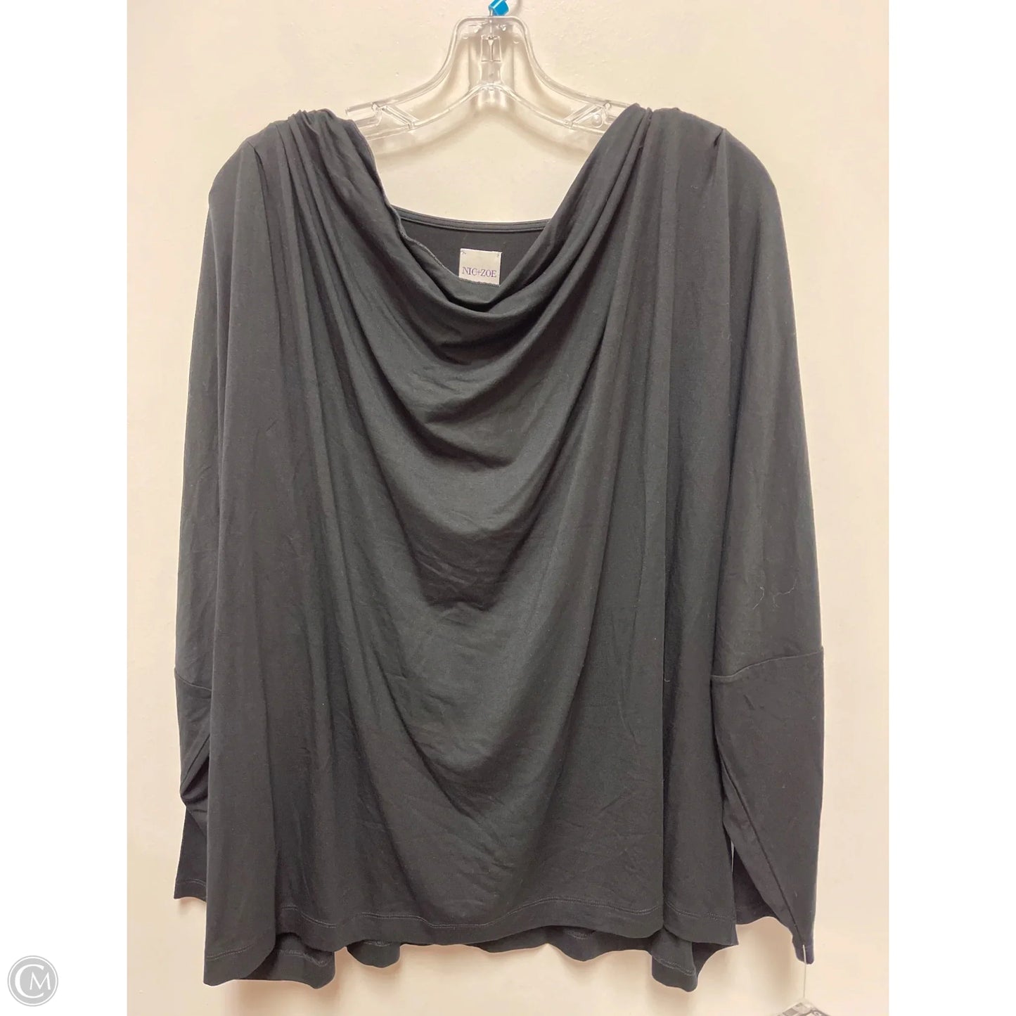 Top Long Sleeve By Nic + Zoe In Black, Size: 2x