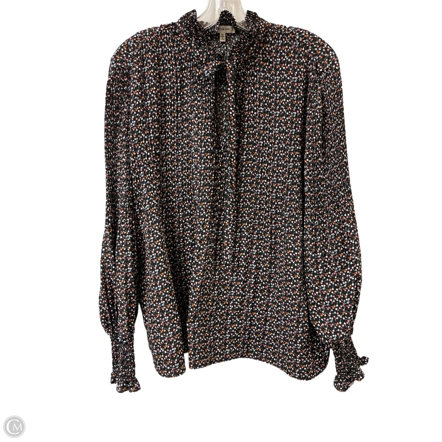 Top Long Sleeve By Max Studio In Black & Pink, Size: M