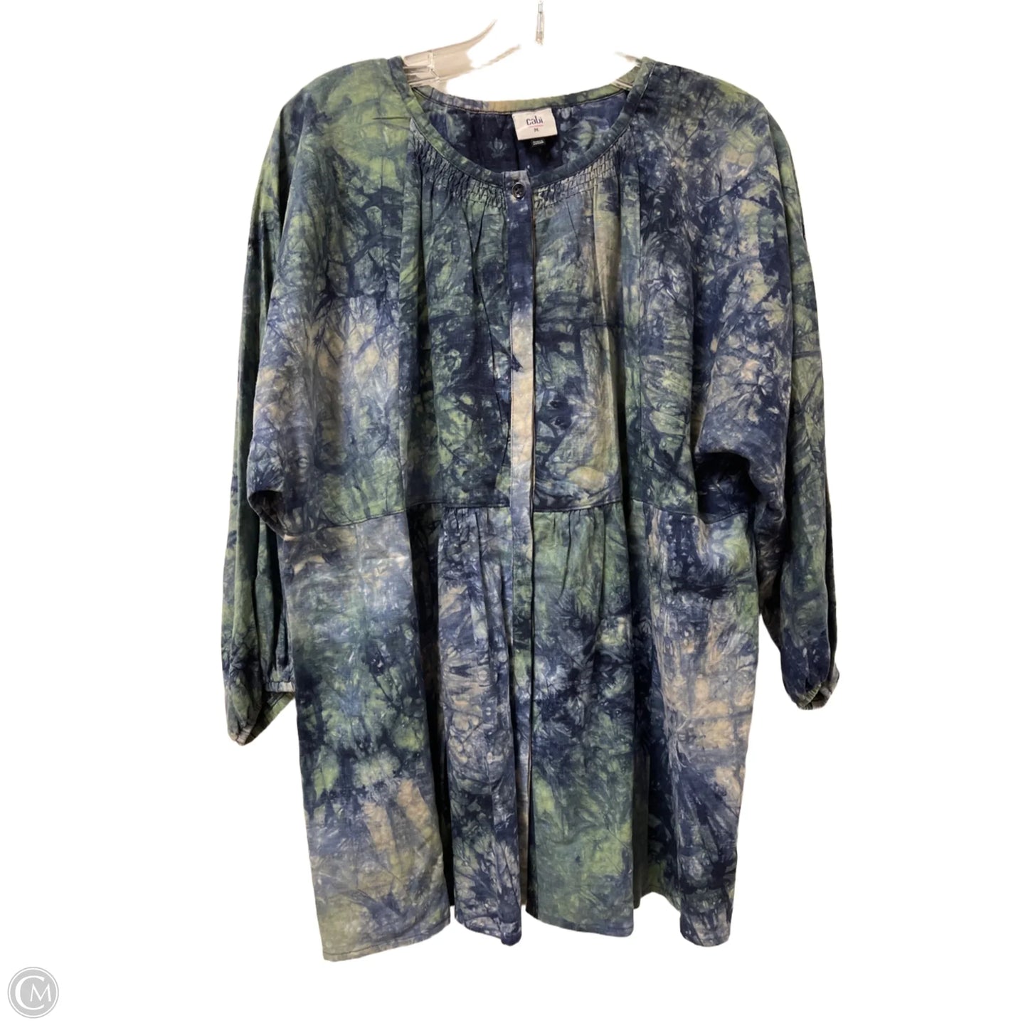Tunic Long Sleeve By Cabi In Blue & Green, Size: M