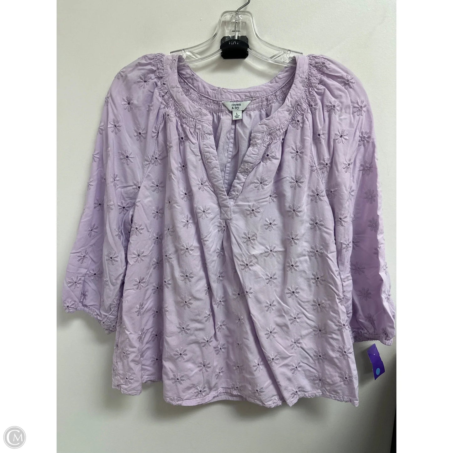 Top Short Sleeve By Crown And Ivy In Purple, Size: L