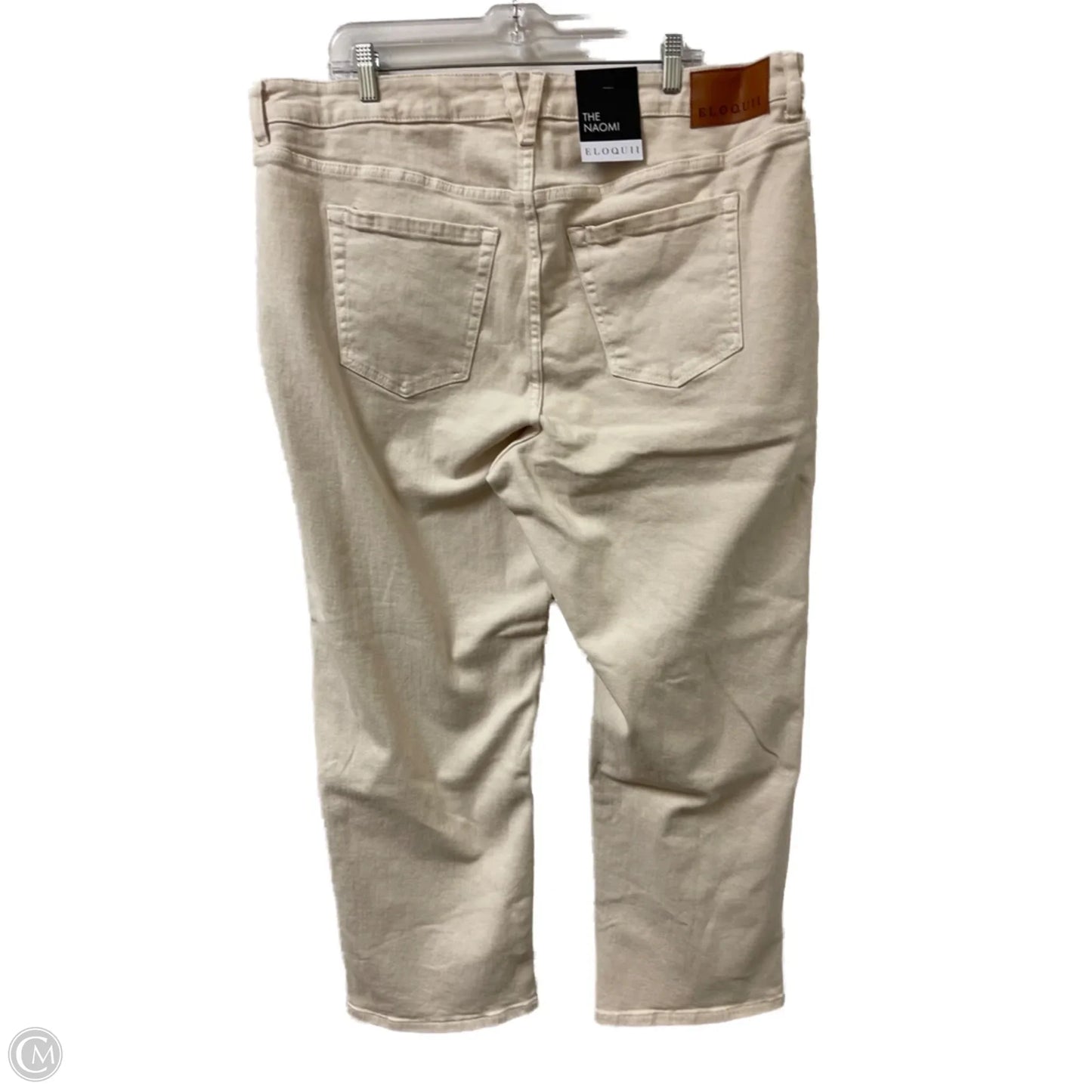 Jeans Straight By Eloquii In Cream Denim, Size: 18