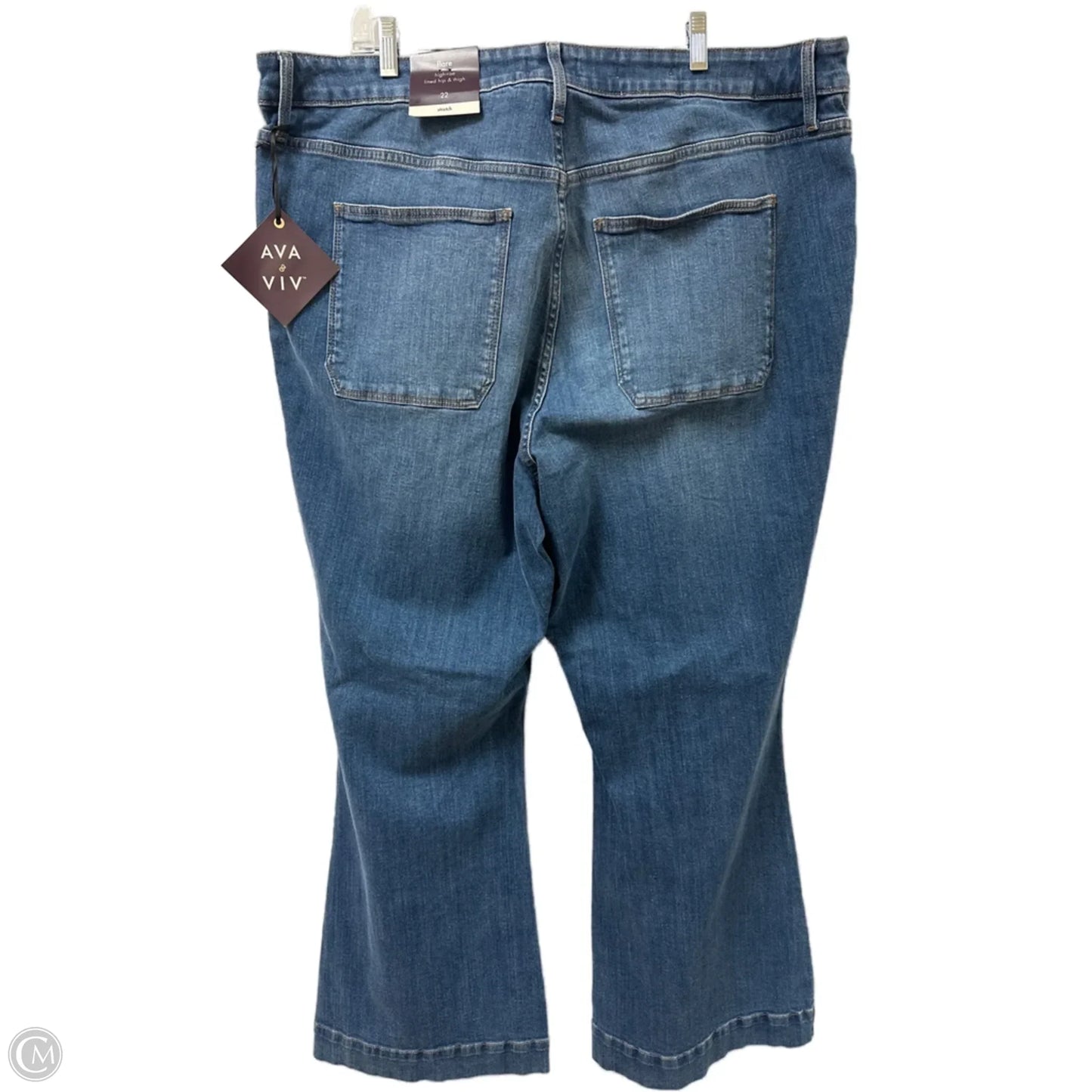 Jeans Flared By Ava & Viv In Blue Denim, Size: 22