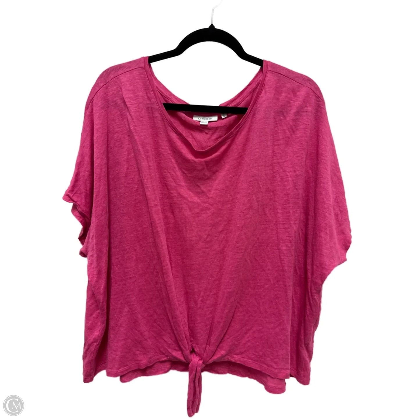 Top Short Sleeve By Chicos In Pink, Size: 1x