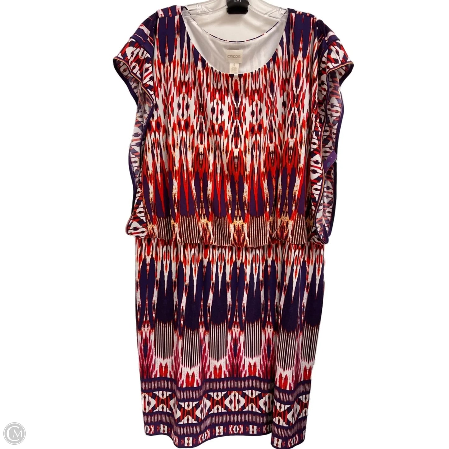 Dress Casual Short By Chicos In Purple & Red, Size: 1x