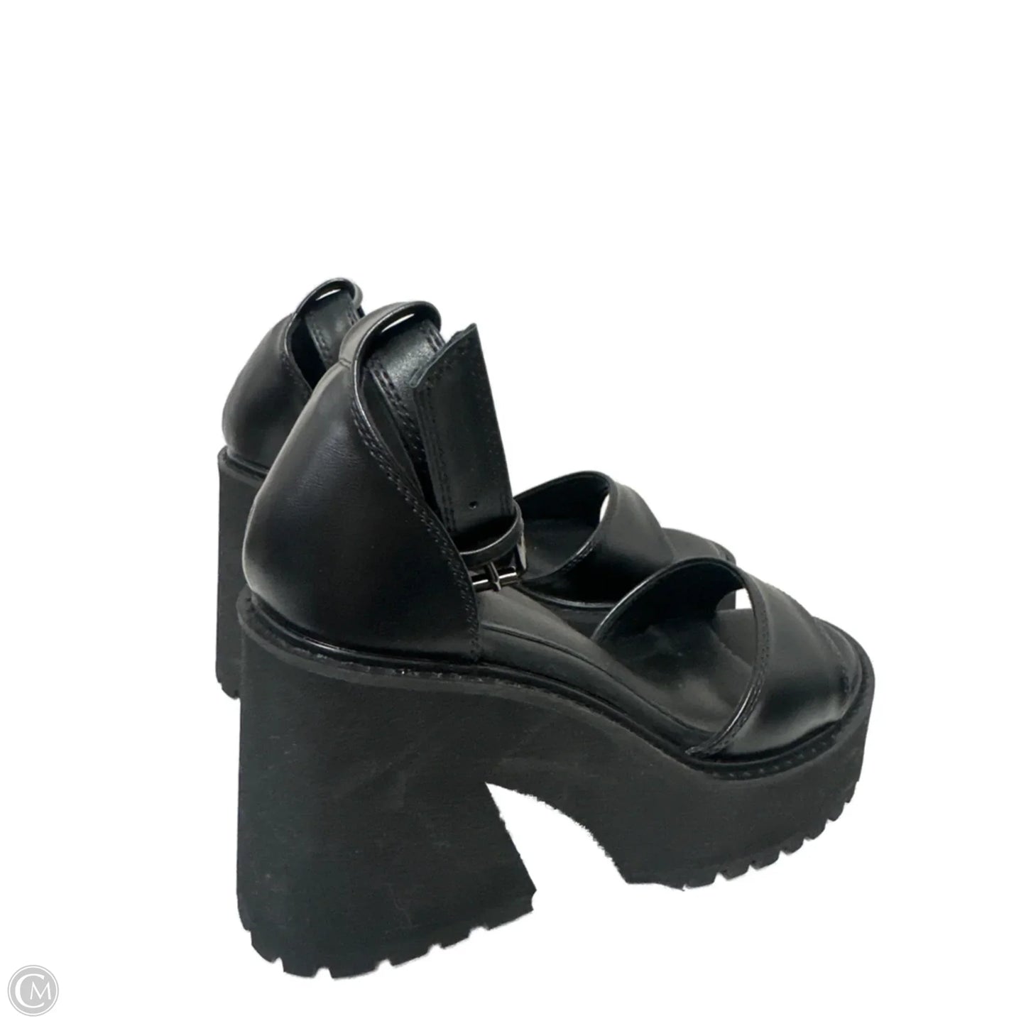 Sandals Heels Block By Clothes Mentor In Black, Size: 8.5