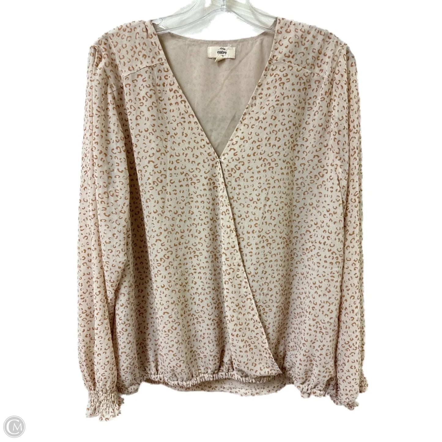 Top Long Sleeve By Entro In Cream, Size: L