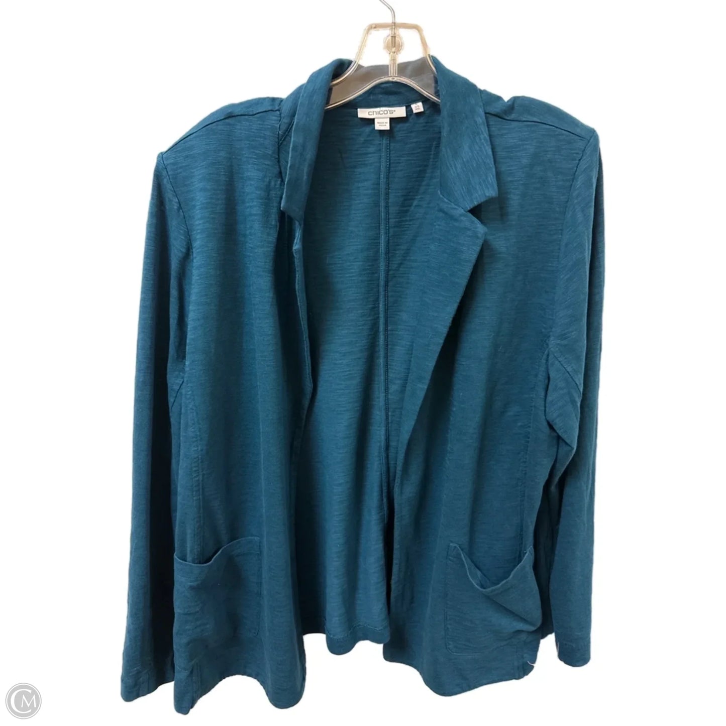Blazer By Chicos In Blue, Size: 1x