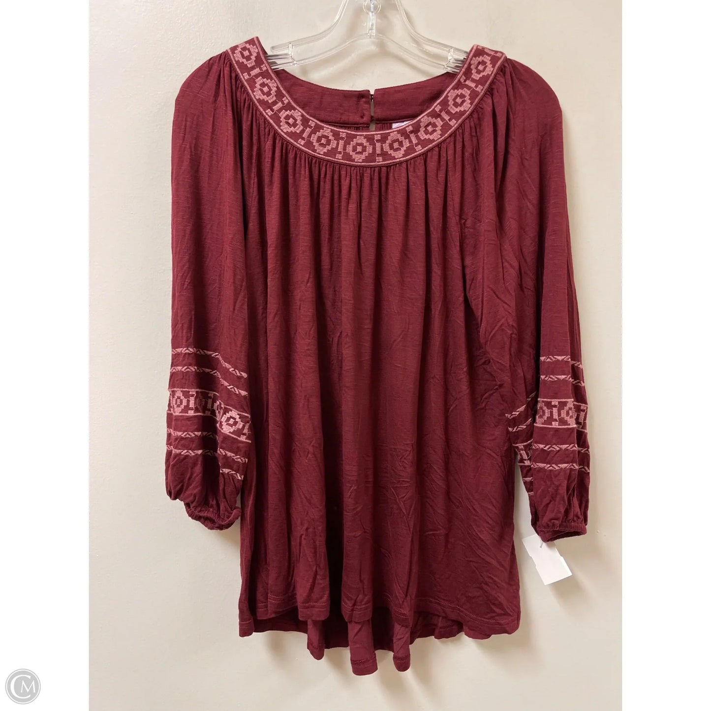 Top Long Sleeve By Alya In Red, Size: M