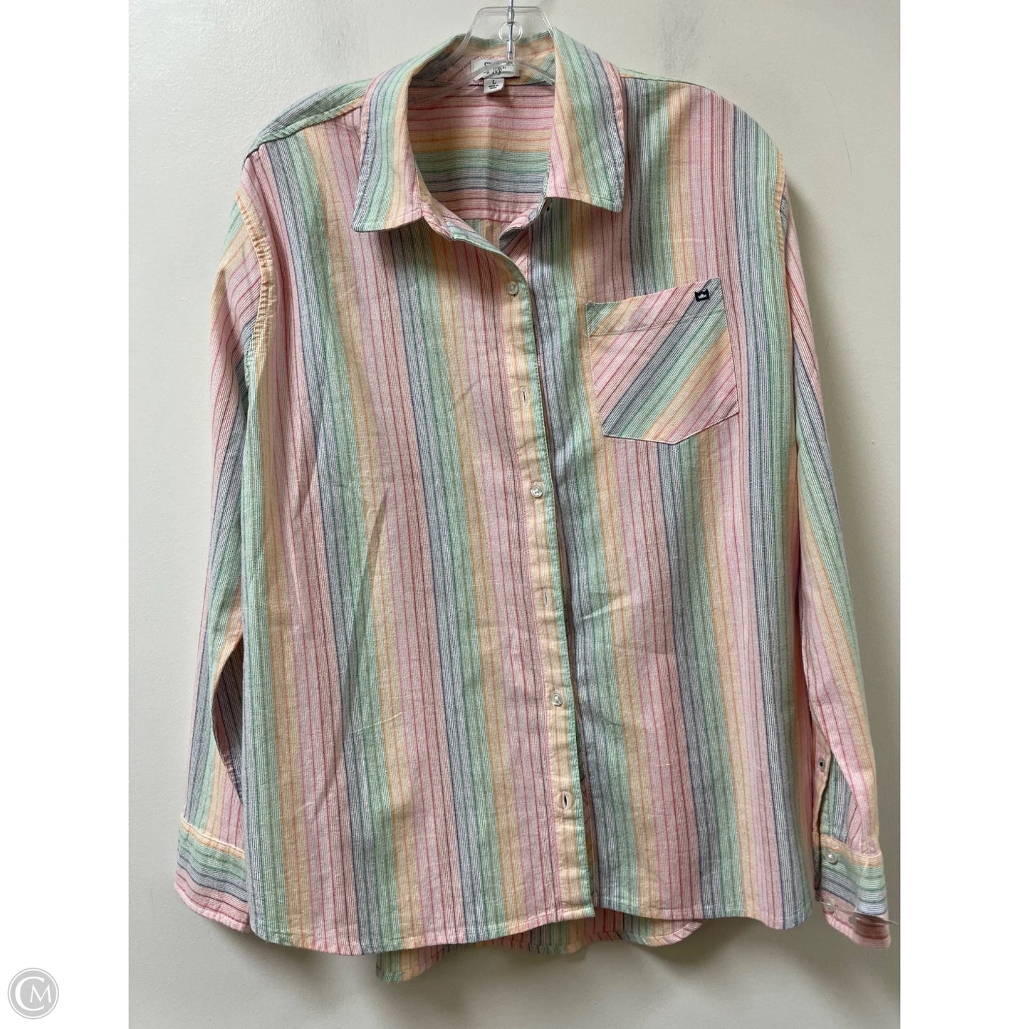 Blouse Long Sleeve By Crown And Ivy In Multi-colored, Size: L