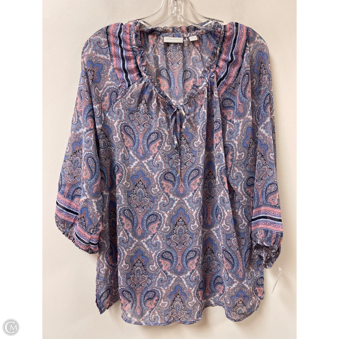 Top Long Sleeve By New York And Co In Blue, Size: Xl
