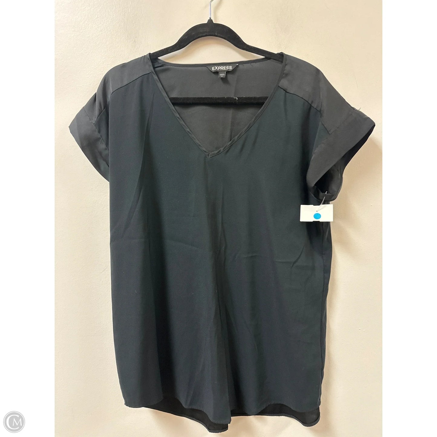 Top Short Sleeve By Express In Black, Size: L