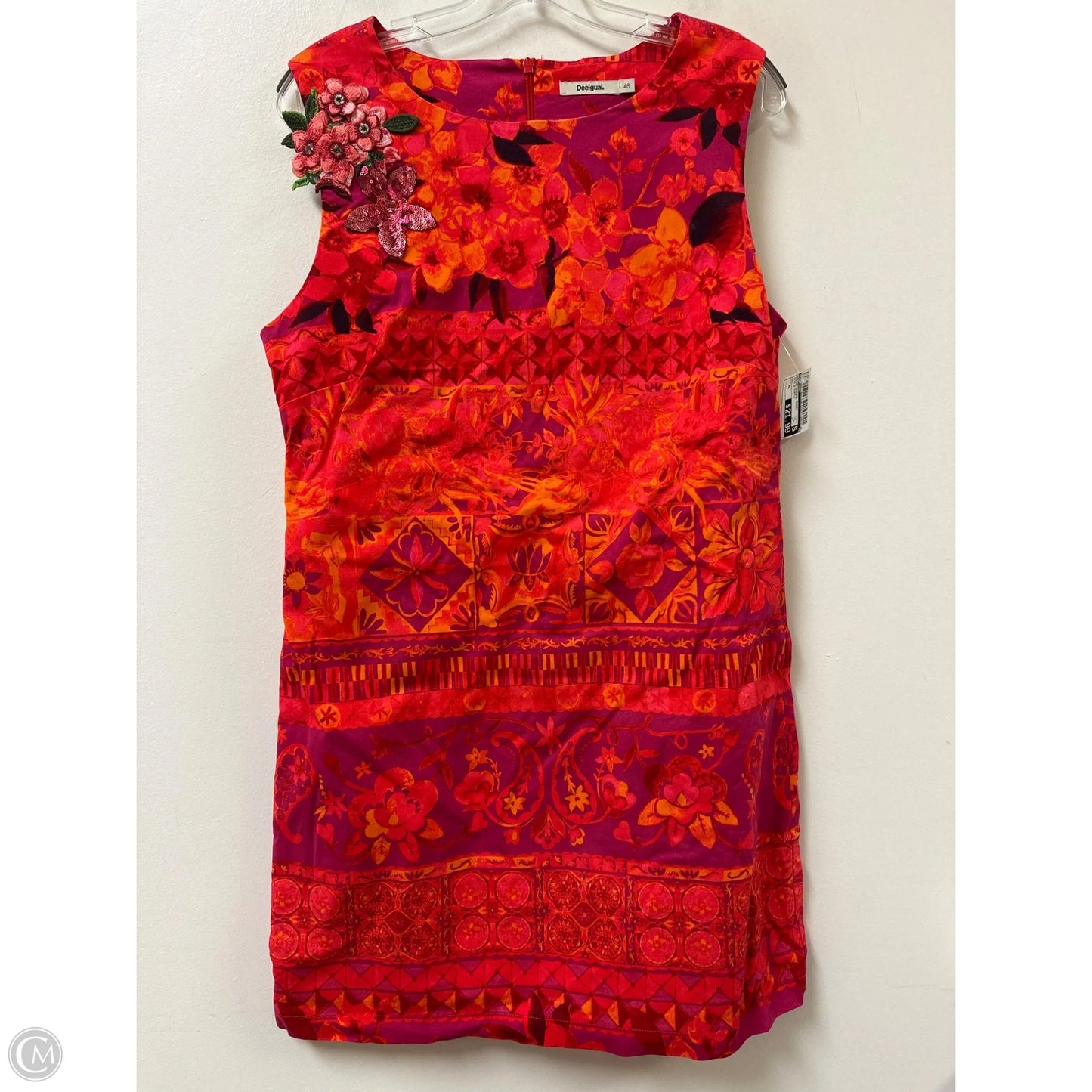 Dress Casual Short By Desigual In Pink & Purple, Size: Xl