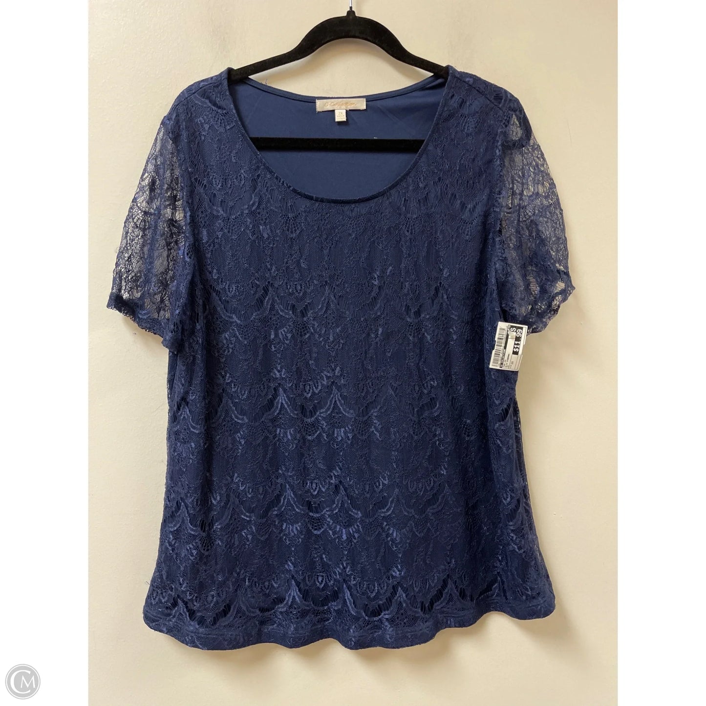 Top Short Sleeve By G Collection In Blue & Brown, Size: 2x