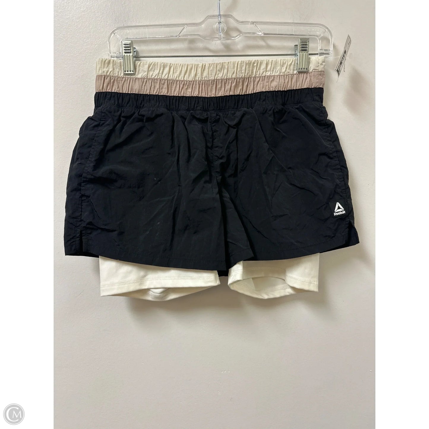 Athletic Shorts By Reebok In Black & Cream, Size: S