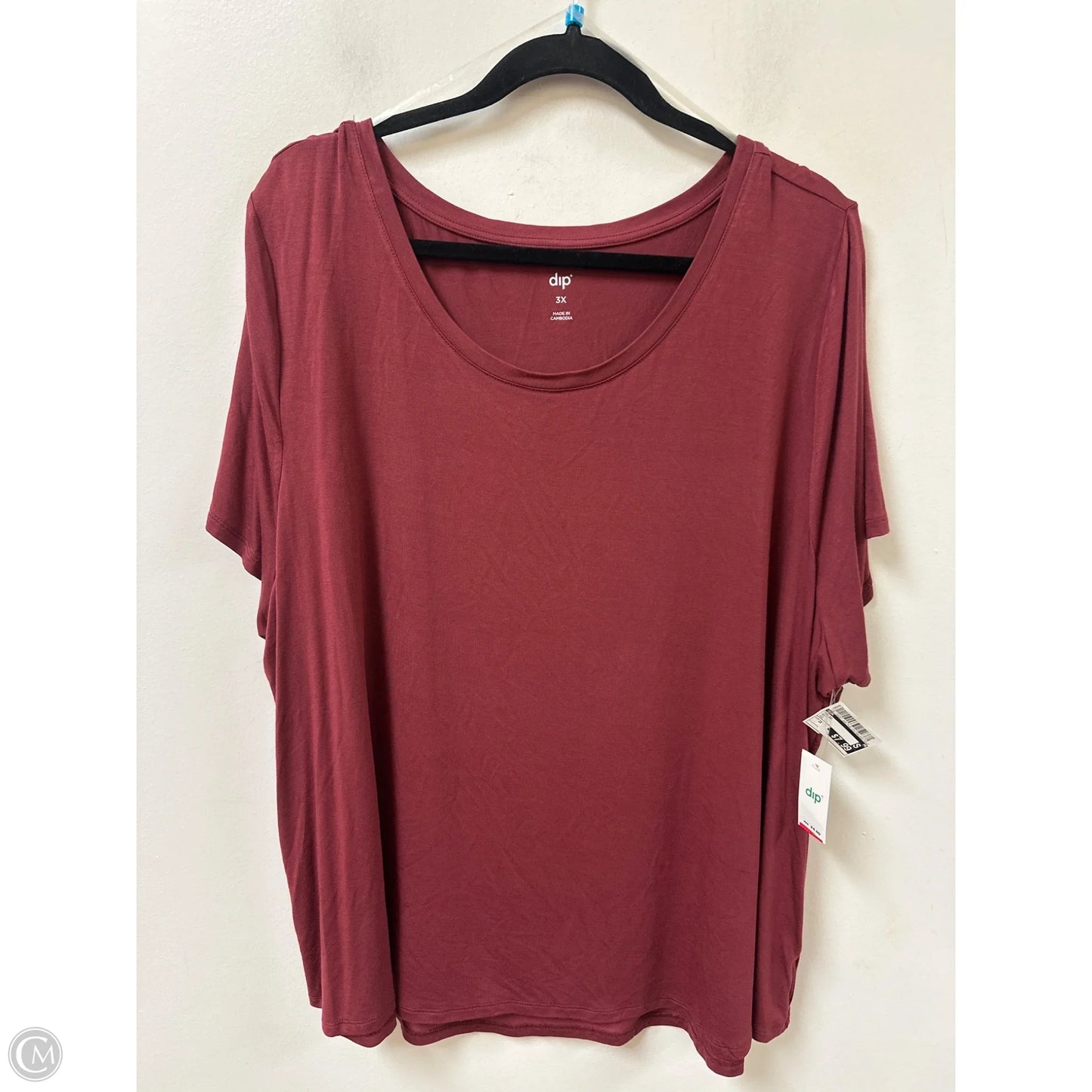 Top Short Sleeve By Dip In Red, Size: 3x