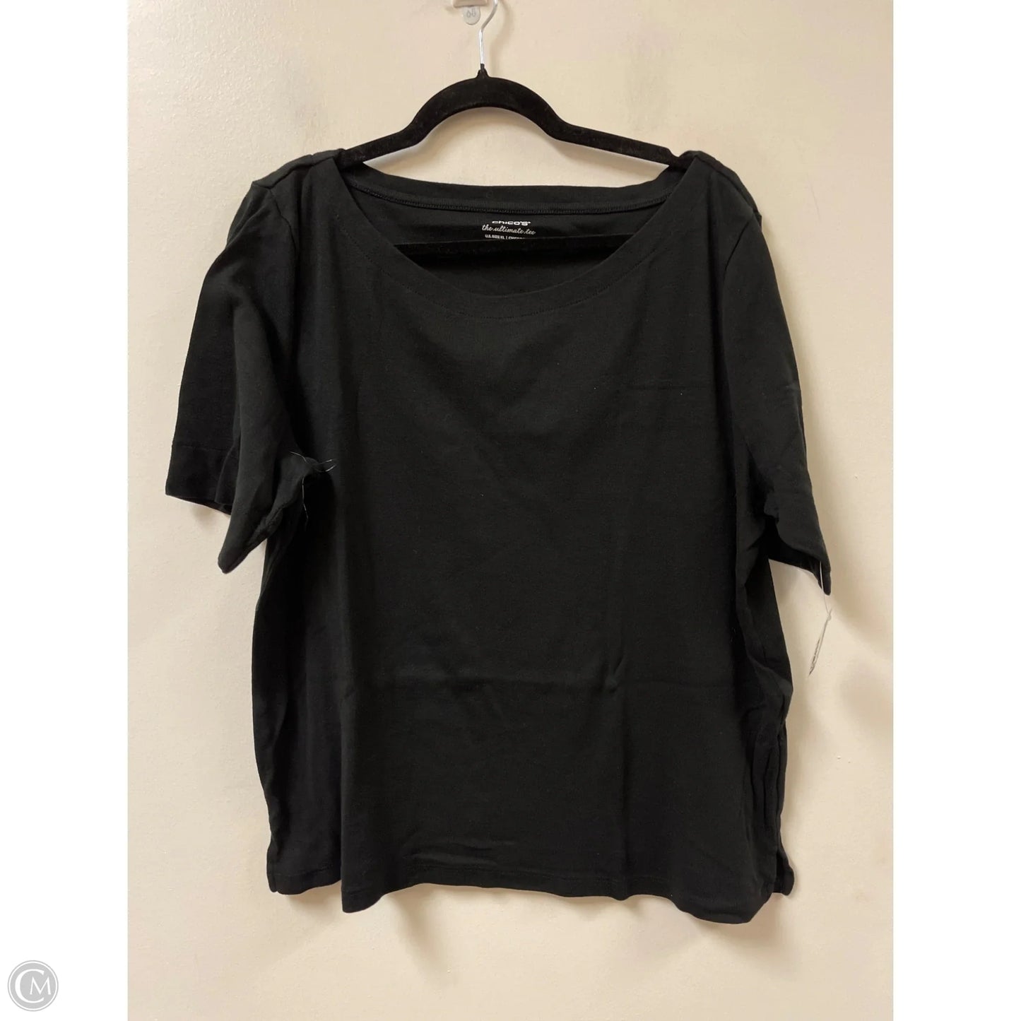 Top Short Sleeve By Chicos In Black, Size: Xl