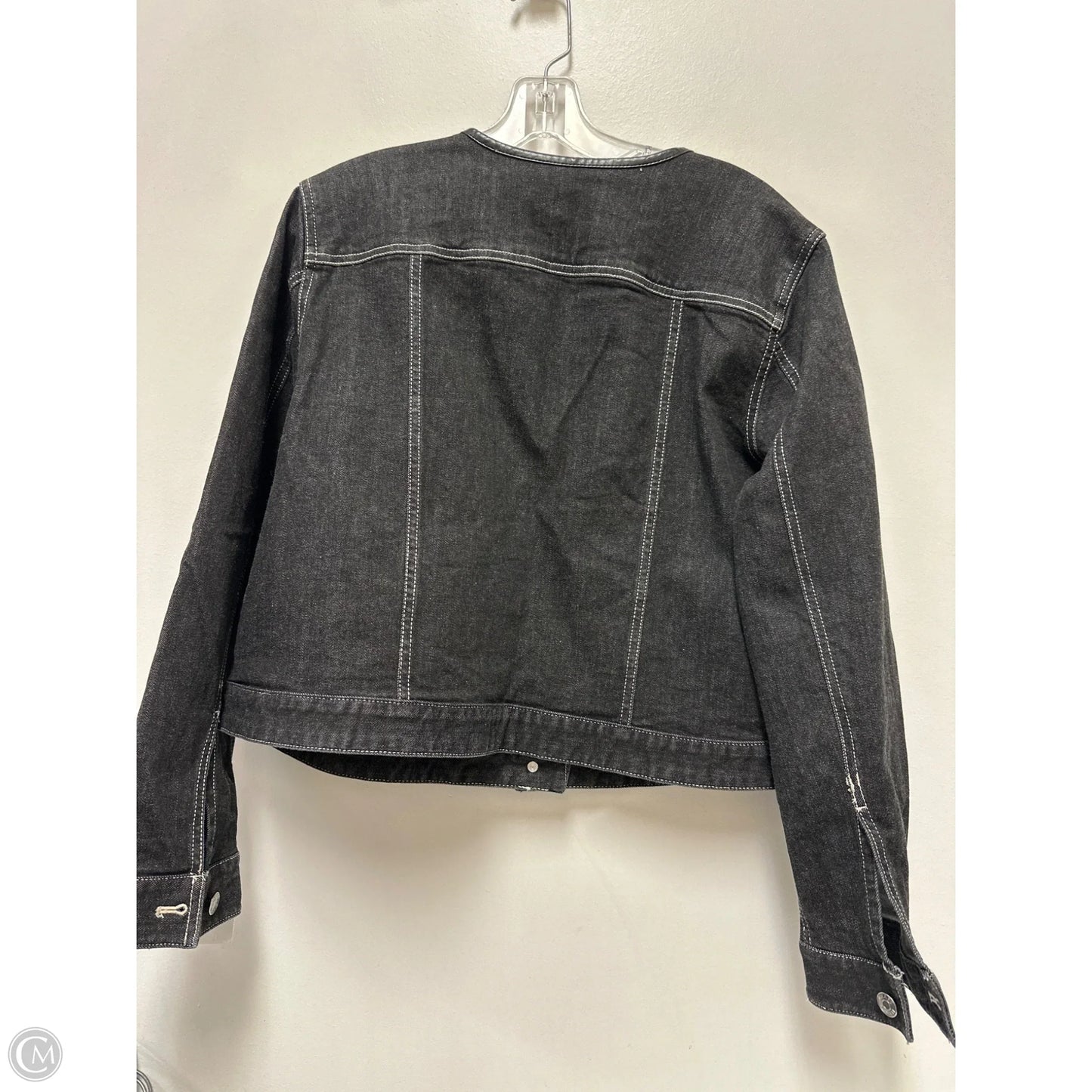 Jacket Denim By Chaps In Grey Denim, Size: 1x