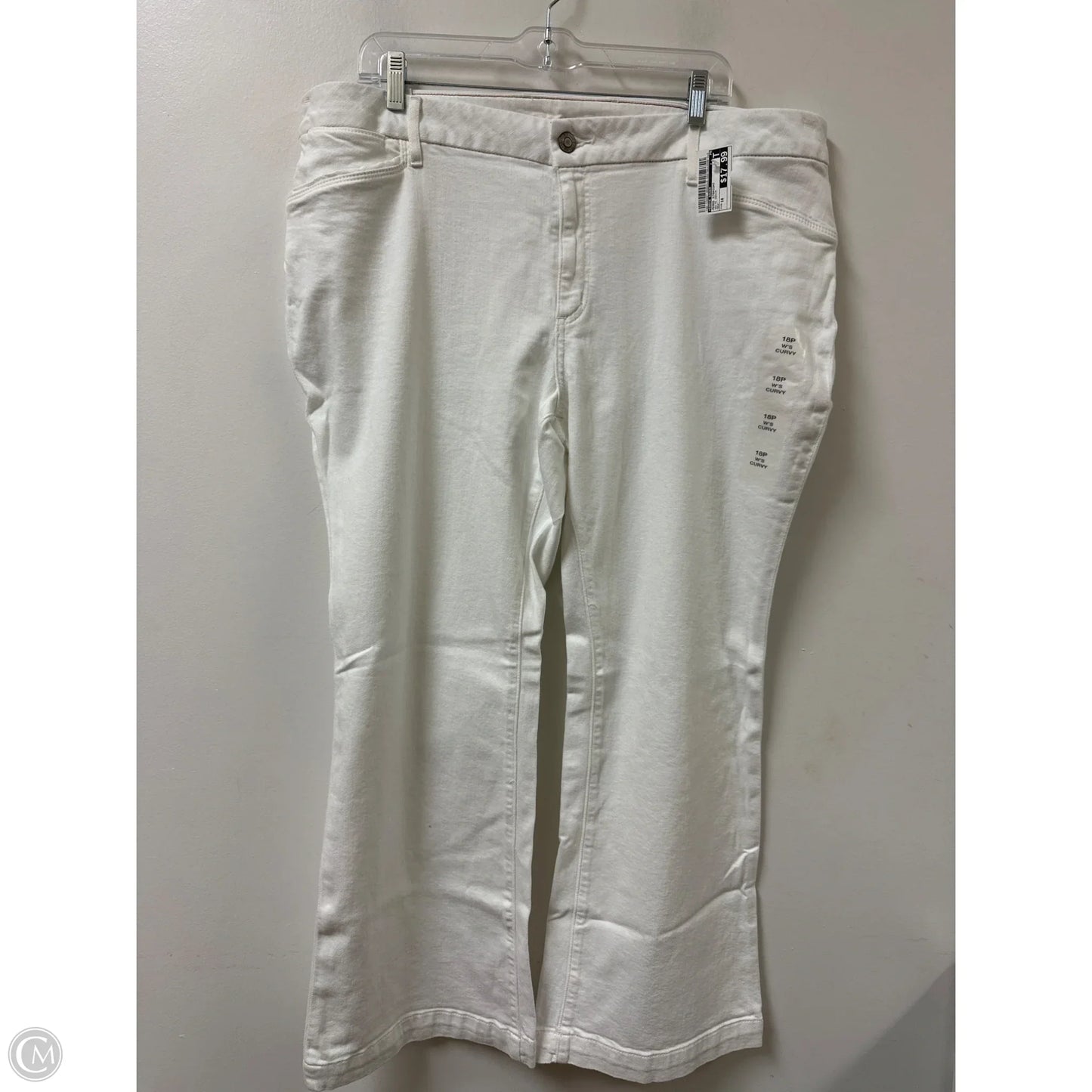 Jeans Straight By Eddie Bauer In White Denim, Size: 18