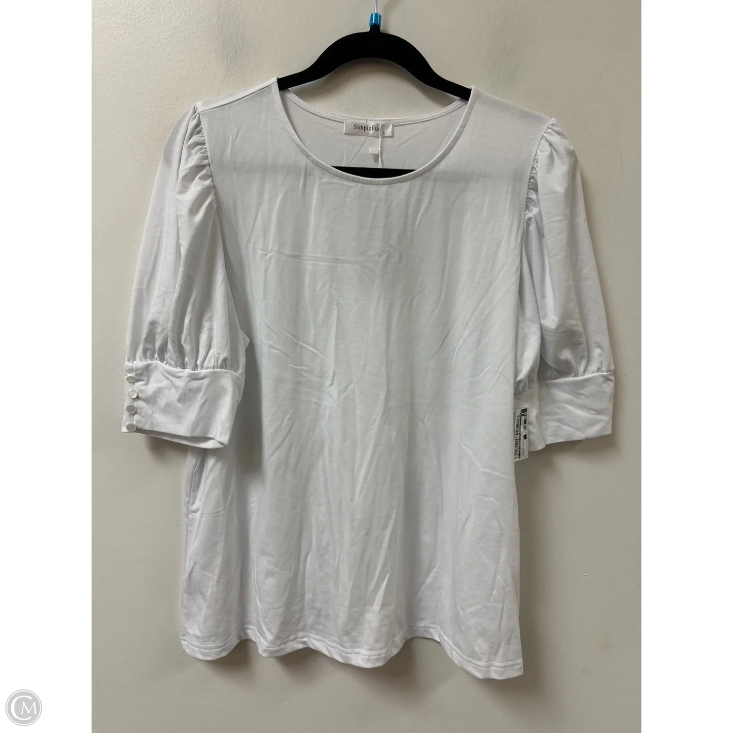 Top Short Sleeve By Clothes Mentor In White, Size: L
