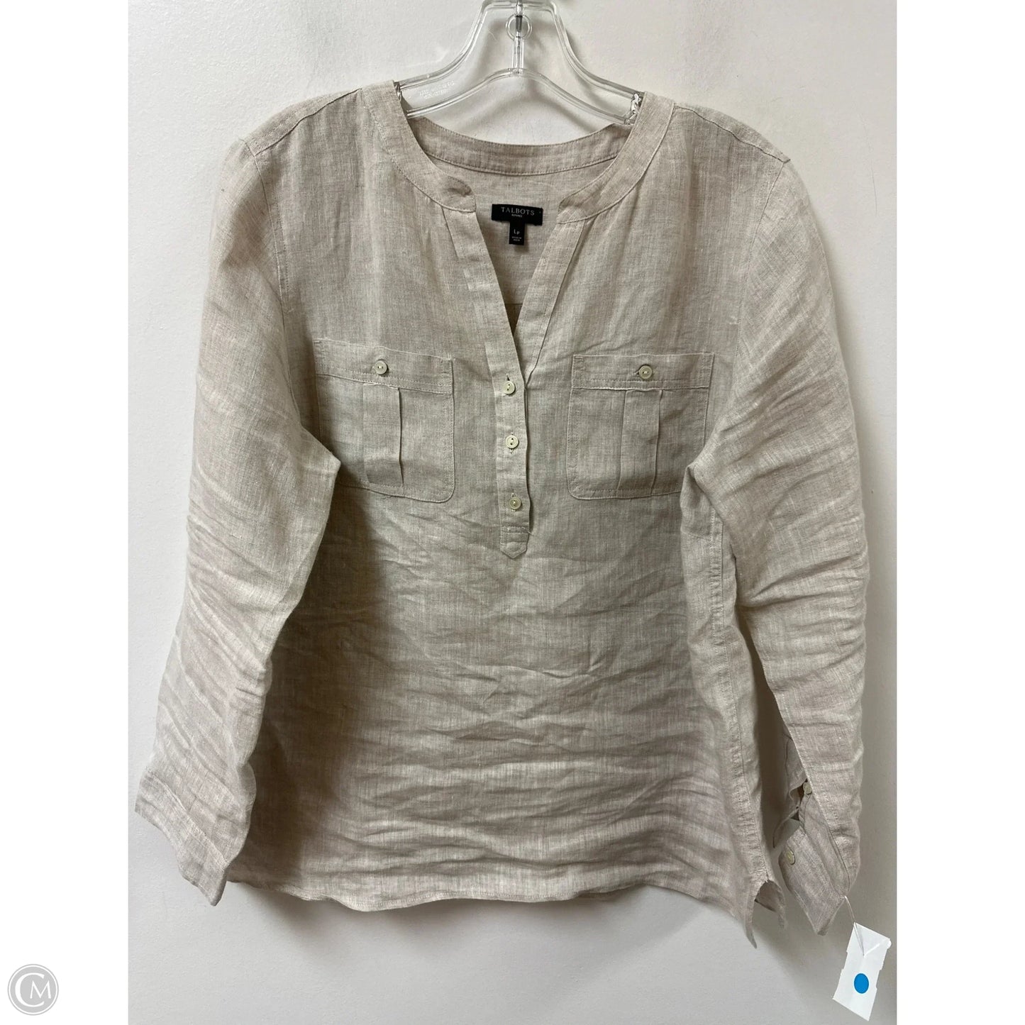 Top Long Sleeve By Talbots In Cream, Size: Lp