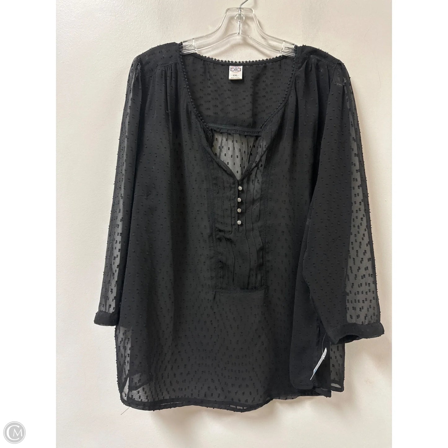 Top Long Sleeve By Bila In Black, Size: 1x