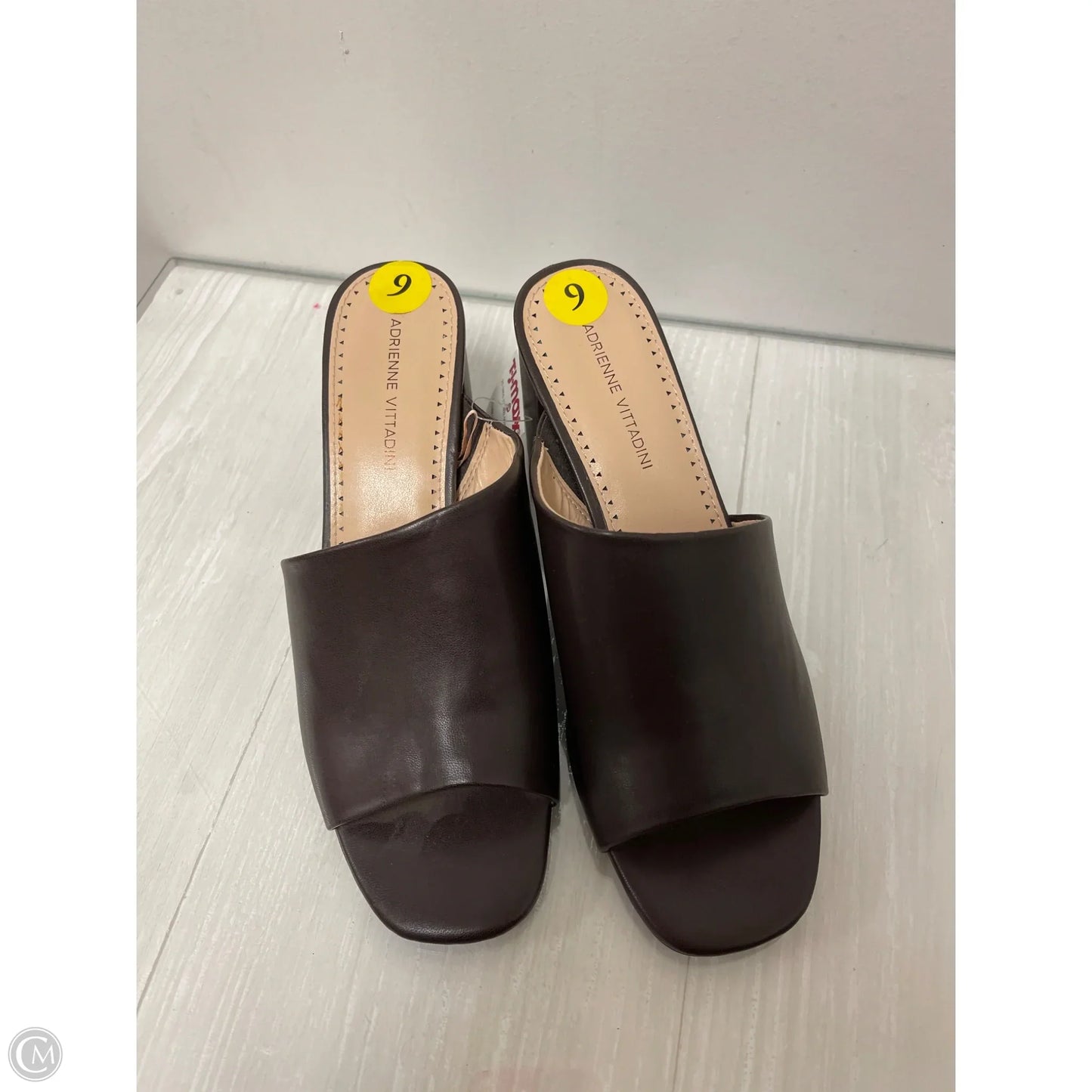 Sandals Heels Block By Adrienne Vittadini In Brown, Size: 9