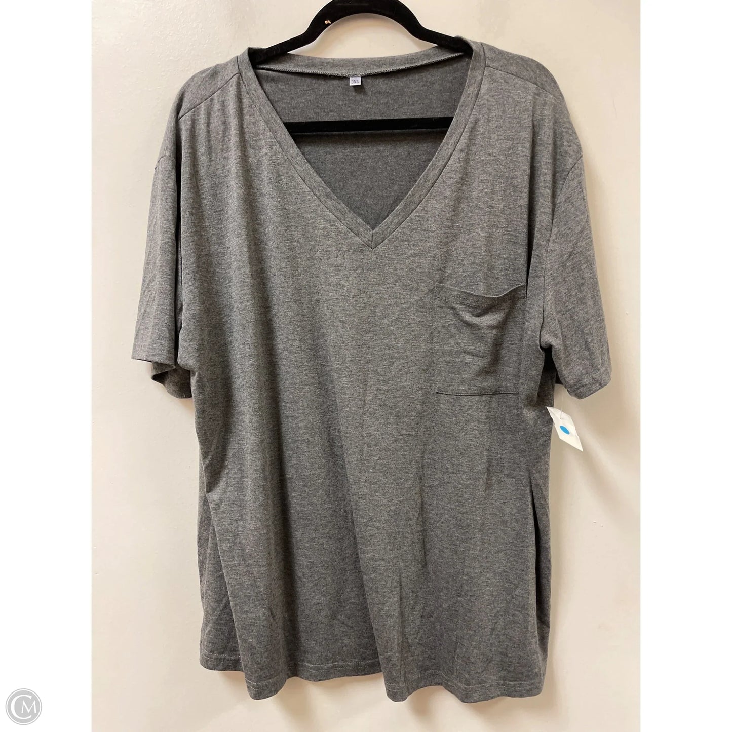 Top Short Sleeve By Clothes Mentor In Grey, Size: 3x