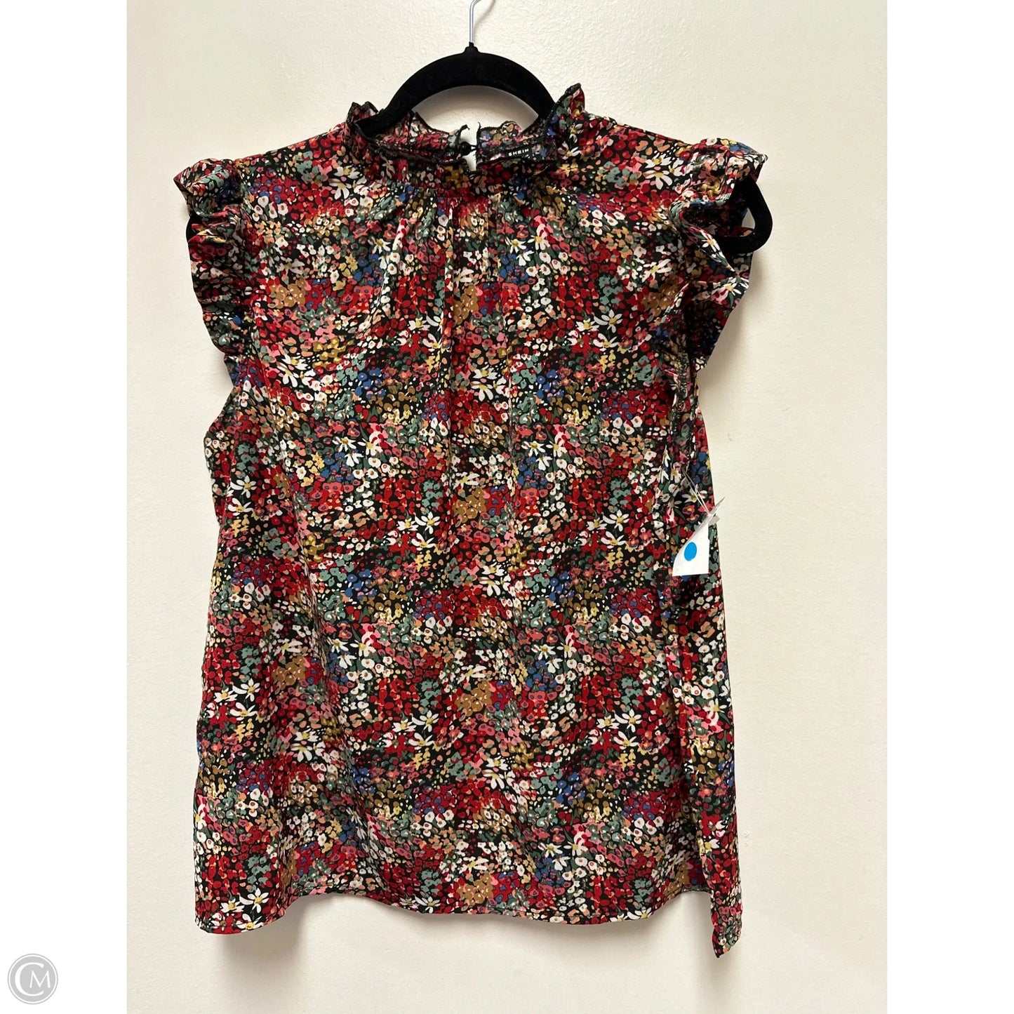 Top Short Sleeve By Shein In Floral Print, Size: L