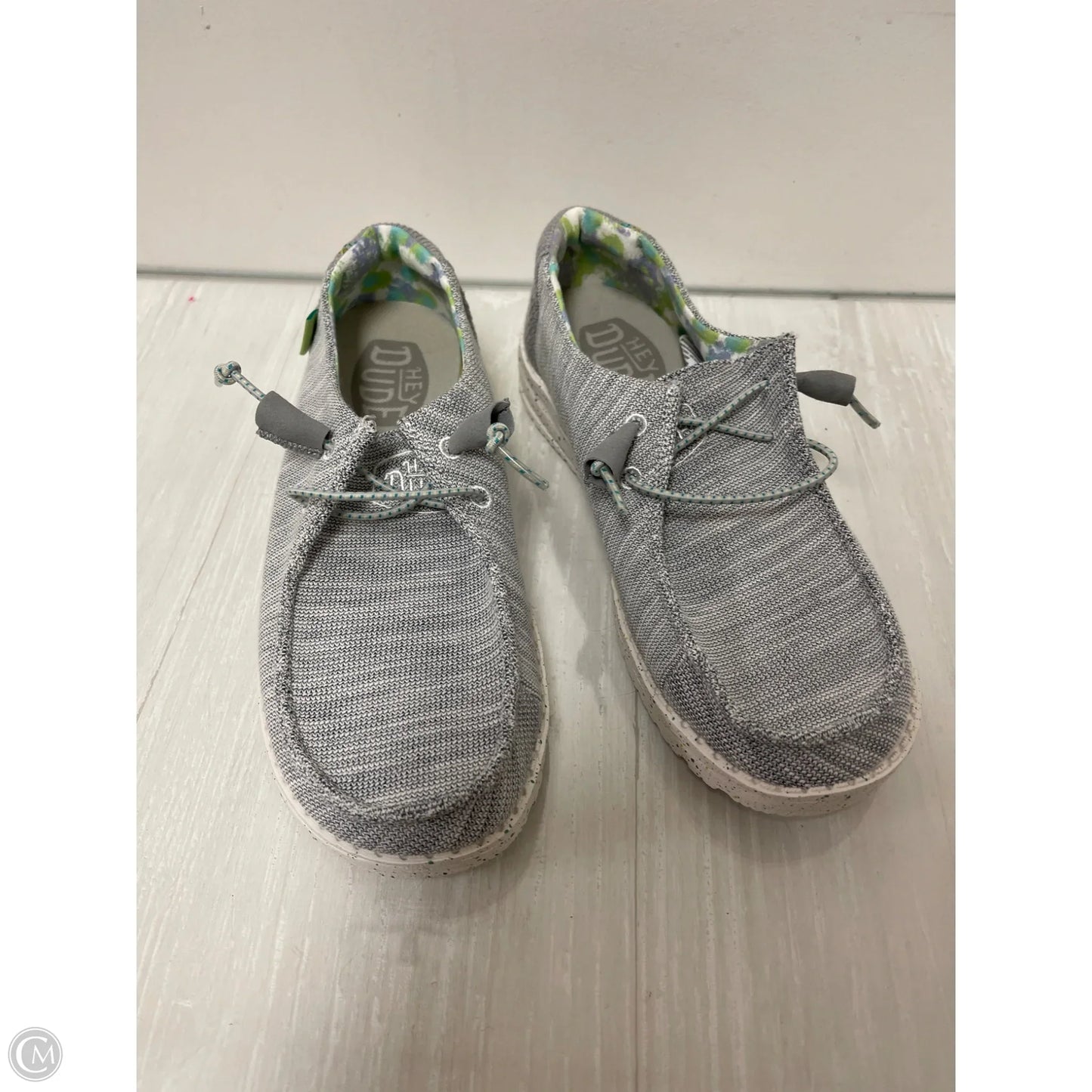 Shoes Flats By Hey Dude In Grey, Size: 6