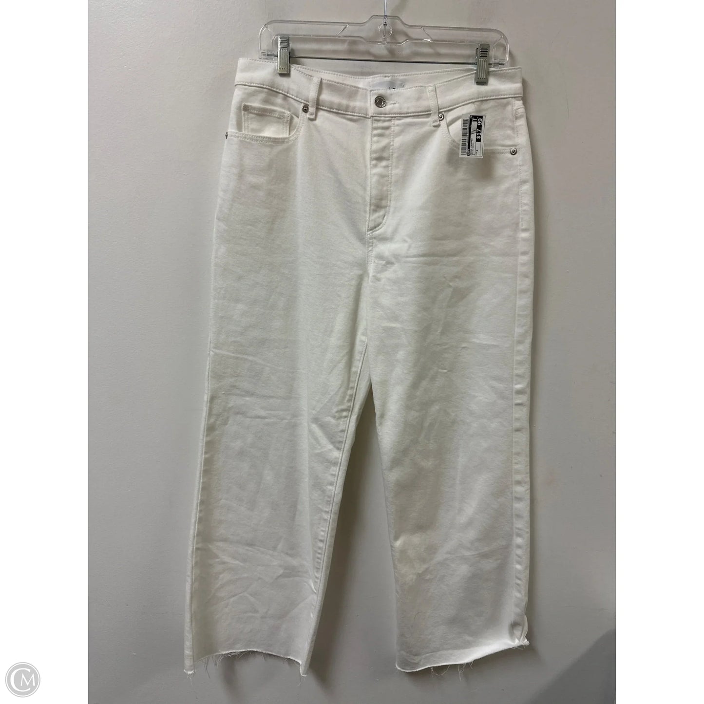 Jeans Cropped By Loft In White Denim, Size: 8