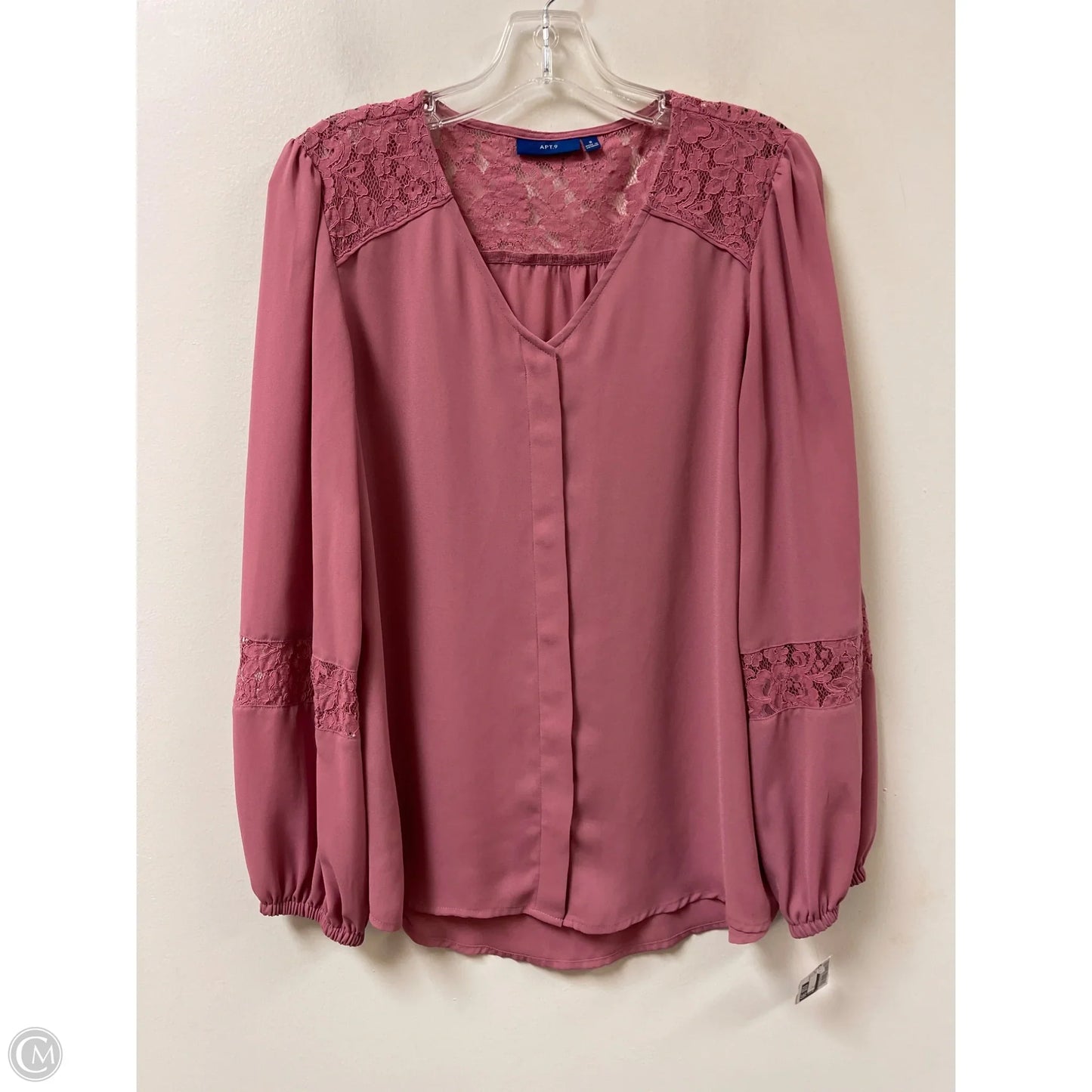 Top Long Sleeve By Apt 9 In Pink, Size: S