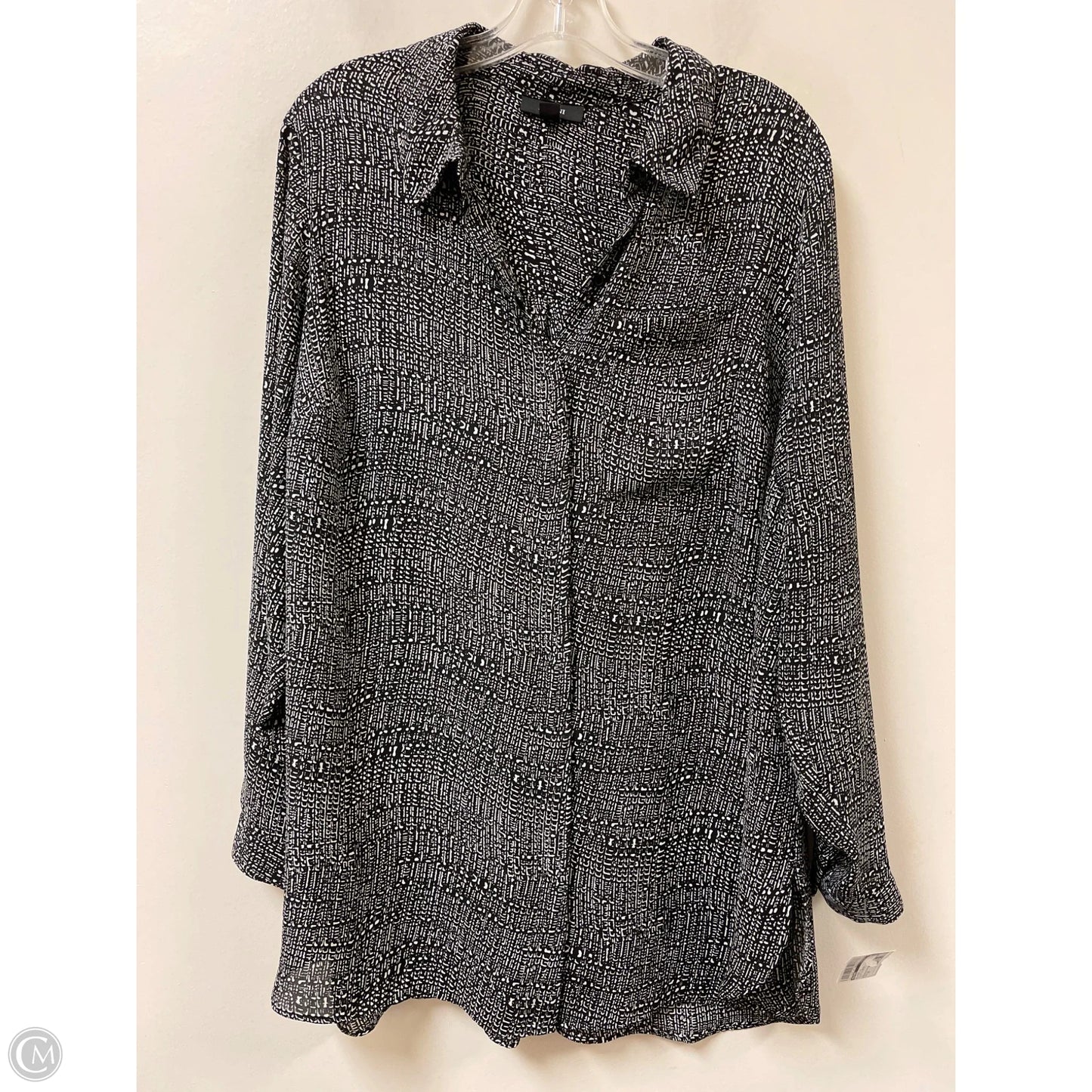 Blouse Long Sleeve By Alfani In Black & White, Size: 1x