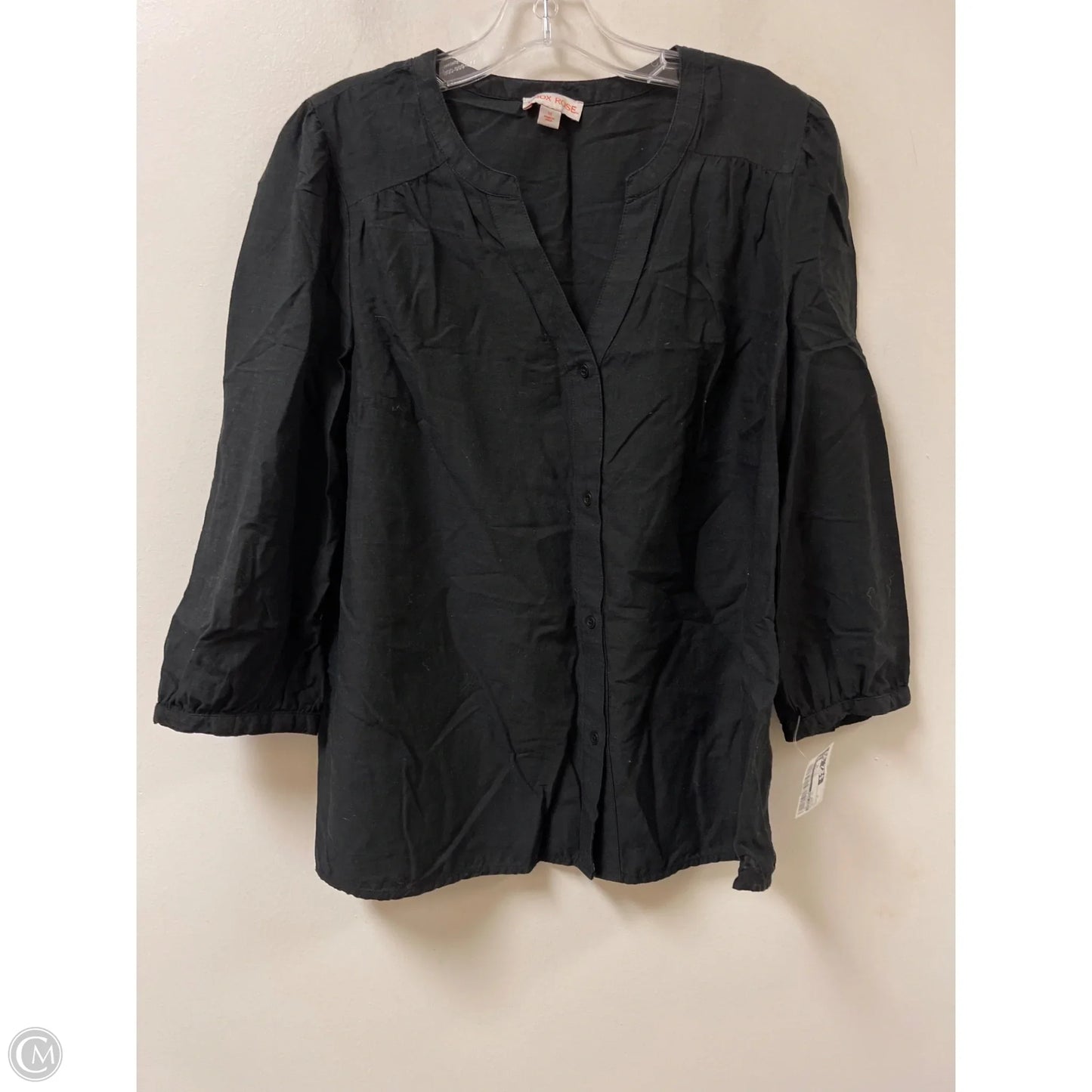 Blouse Long Sleeve By Knox Rose In Black, Size: M