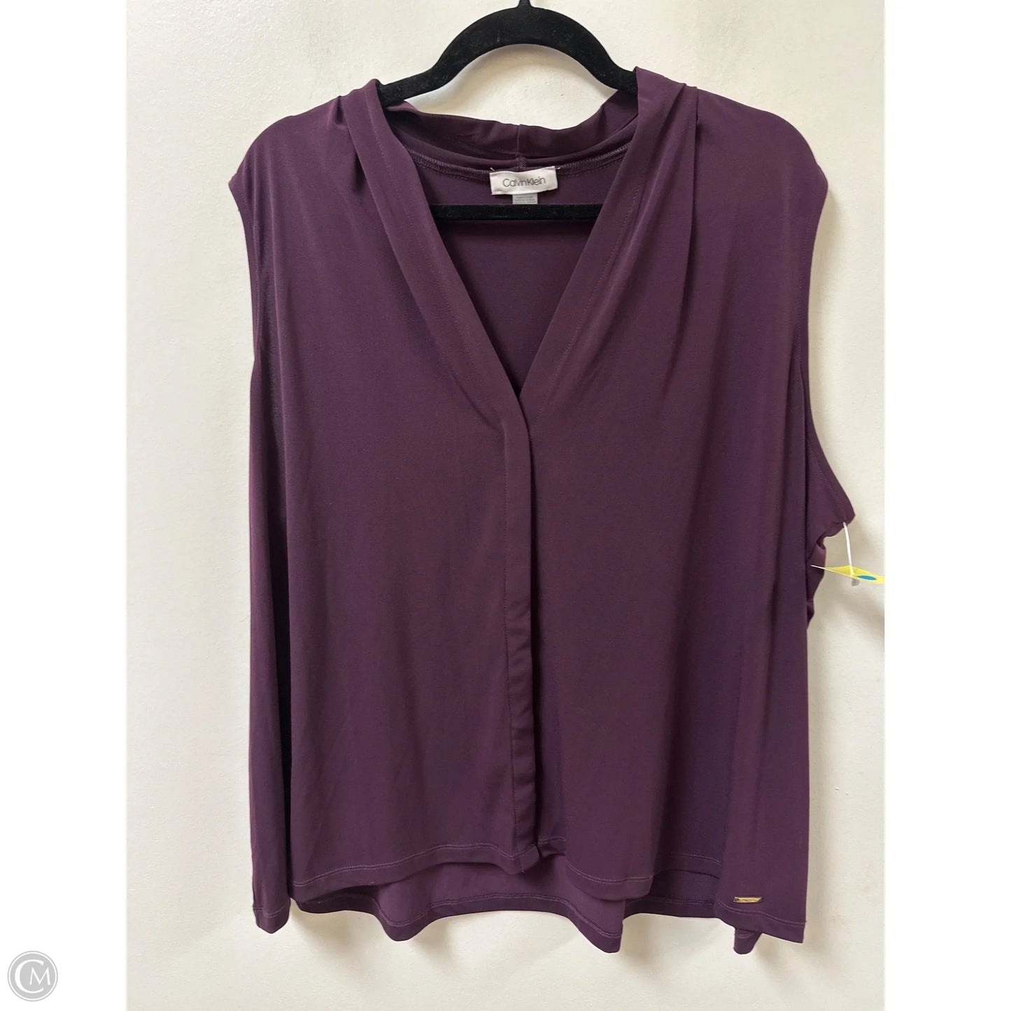 Top Sleeveless By Calvin Klein In Purple, Size: 2x