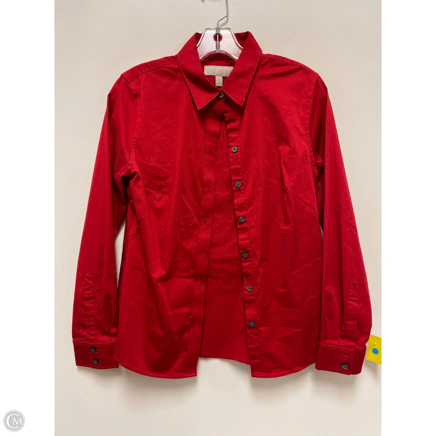 Blouse Long Sleeve By Banana Republic In Red, Size: M
