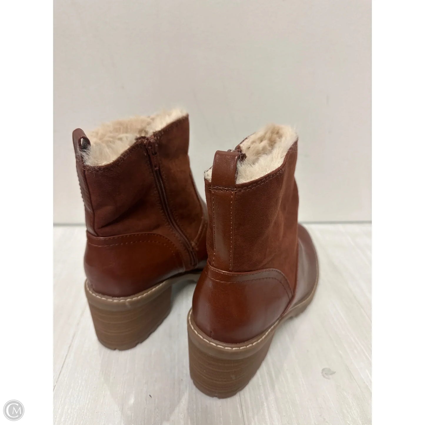 Boots Ankle Heels By Universal Thread In Tan, Size: 11
