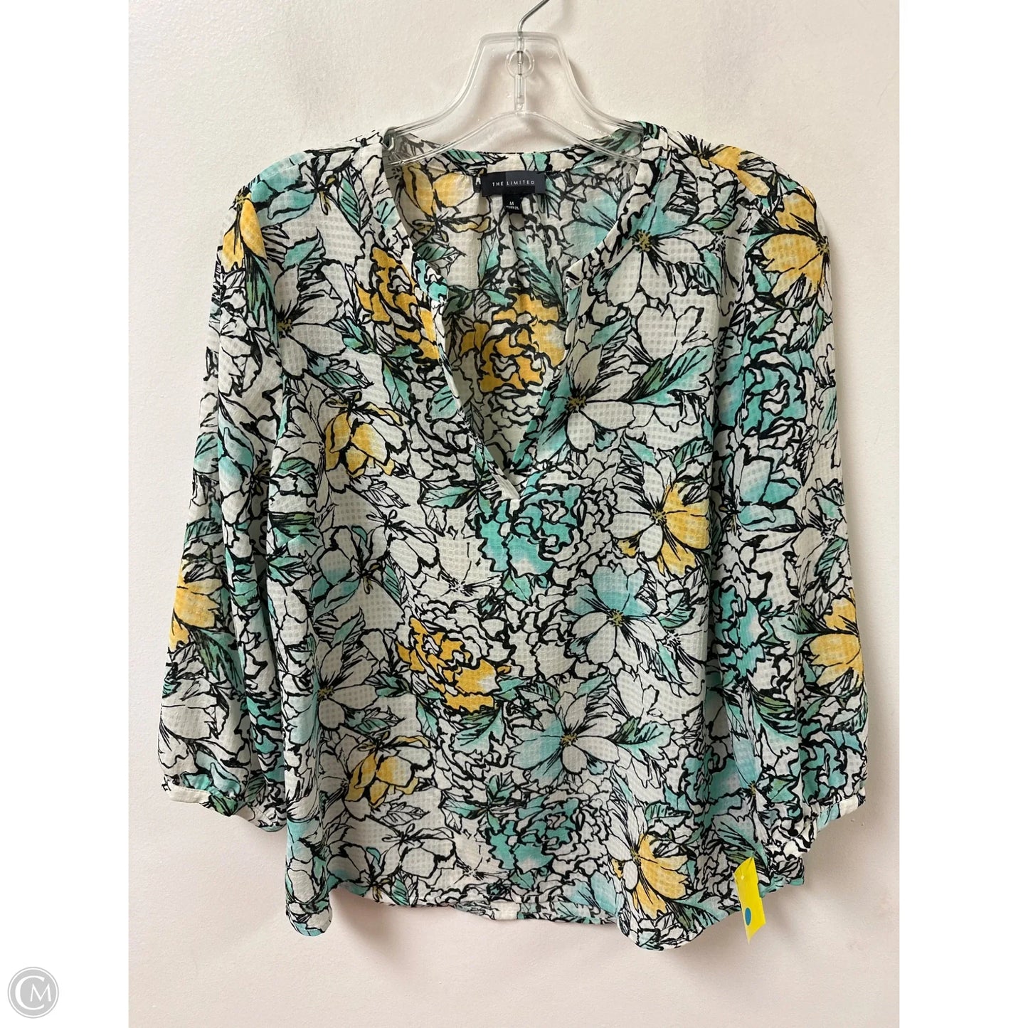 Top Long Sleeve By Limited In Blue & Yellow, Size: M