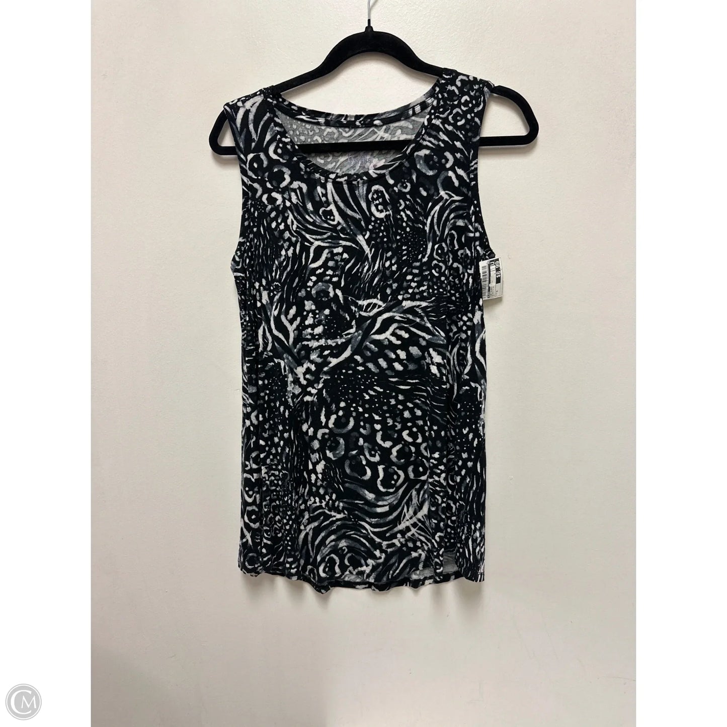 Top Sleeveless By Logo In Black & White, Size: M