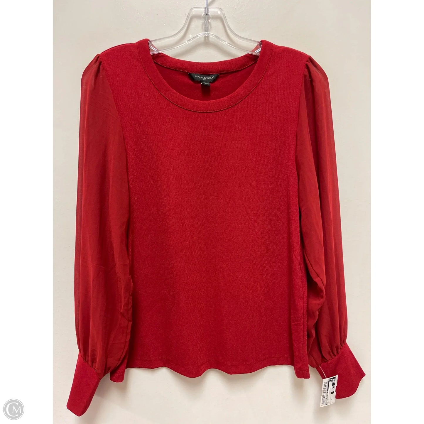 Top Long Sleeve By Banana Republic In Red, Size: S