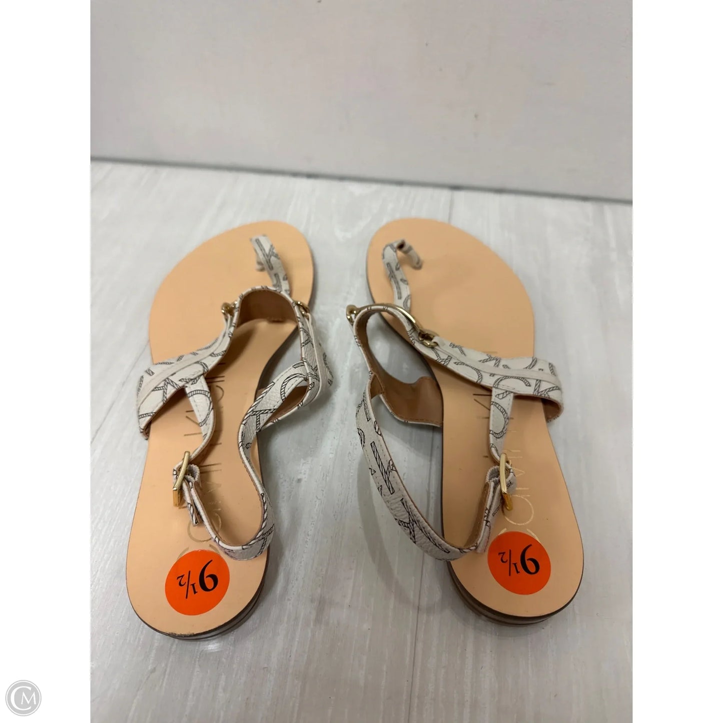 Sandals Flats By Calvin Klein In Cream, Size: 9.5