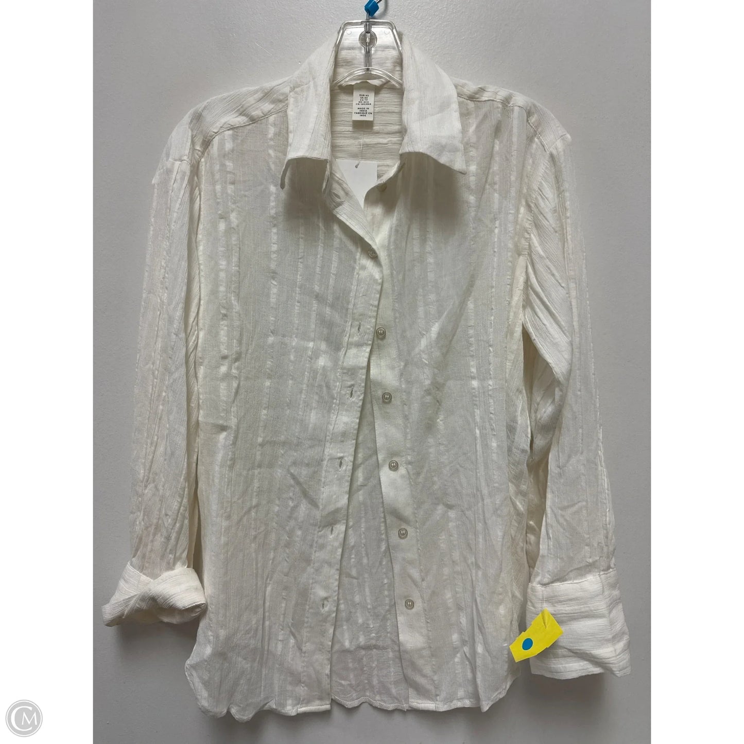 Blouse Long Sleeve By H&m In Cream, Size: Xs