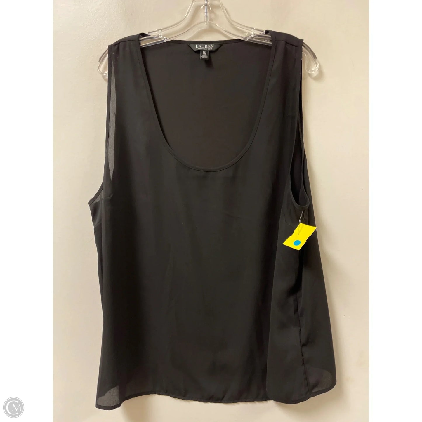 Top Sleeveless By Lauren By Ralph Lauren In Black, Size: 2x