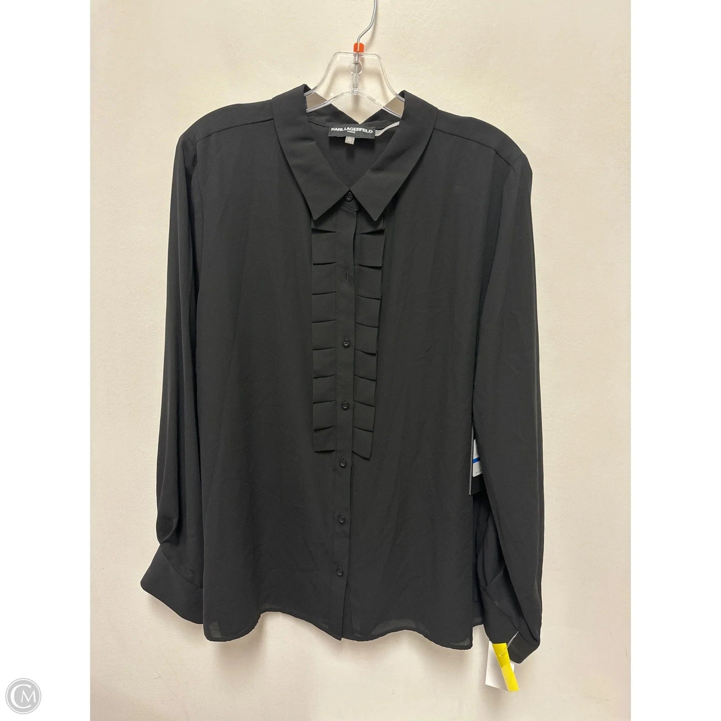 Blouse Designer By Karl Lagerfeld In Black, Size: Xl