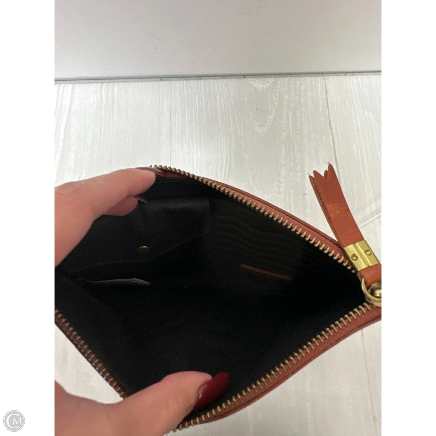 Clutch Leather By Madewell, Size: Small